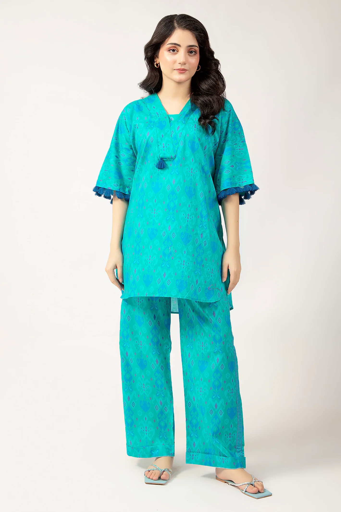 Sea Green Printed 2PC