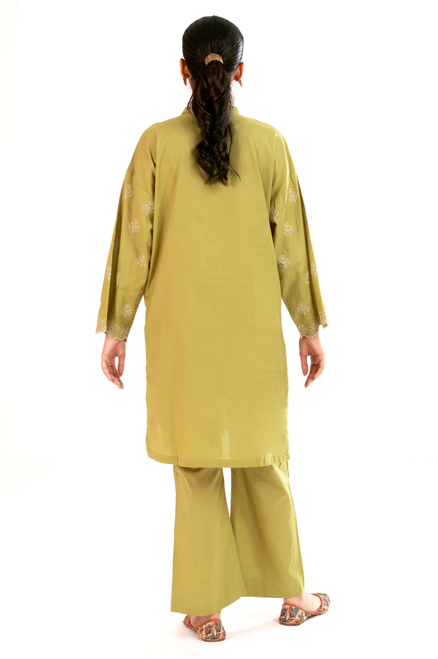Olive Embroidered 2PC - Image 4