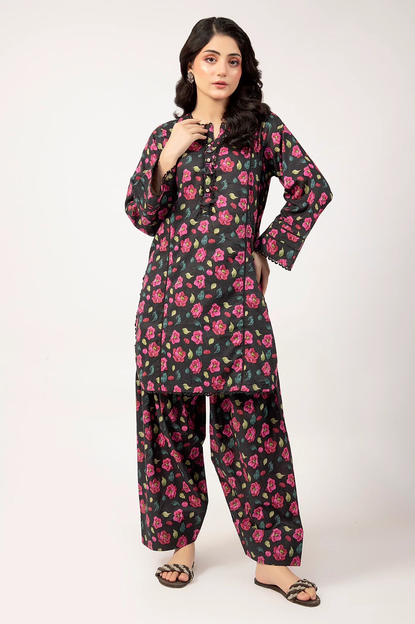 Black Printed 2PC