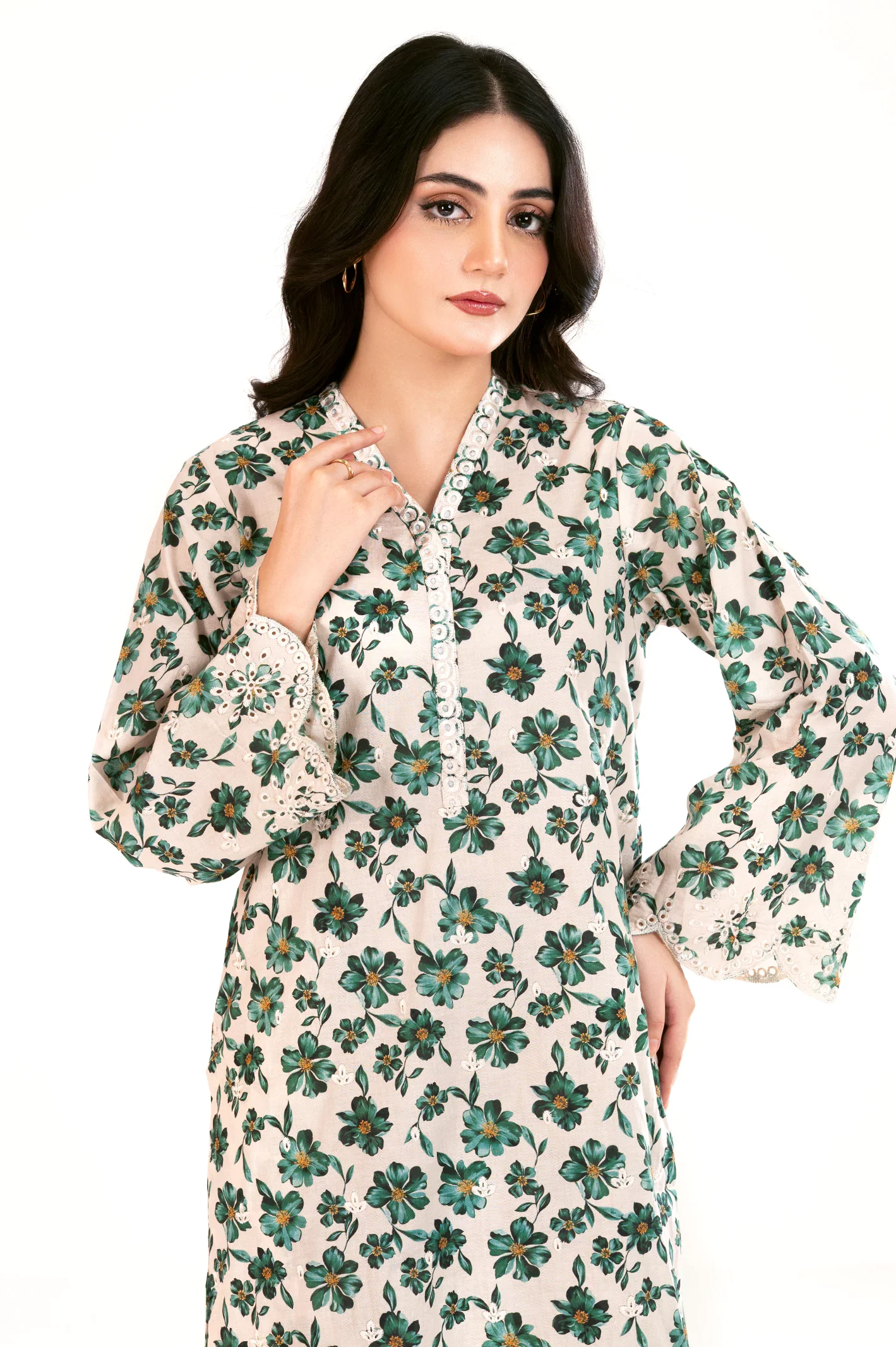 Beige Printed Embroidered 2PC - Image 3