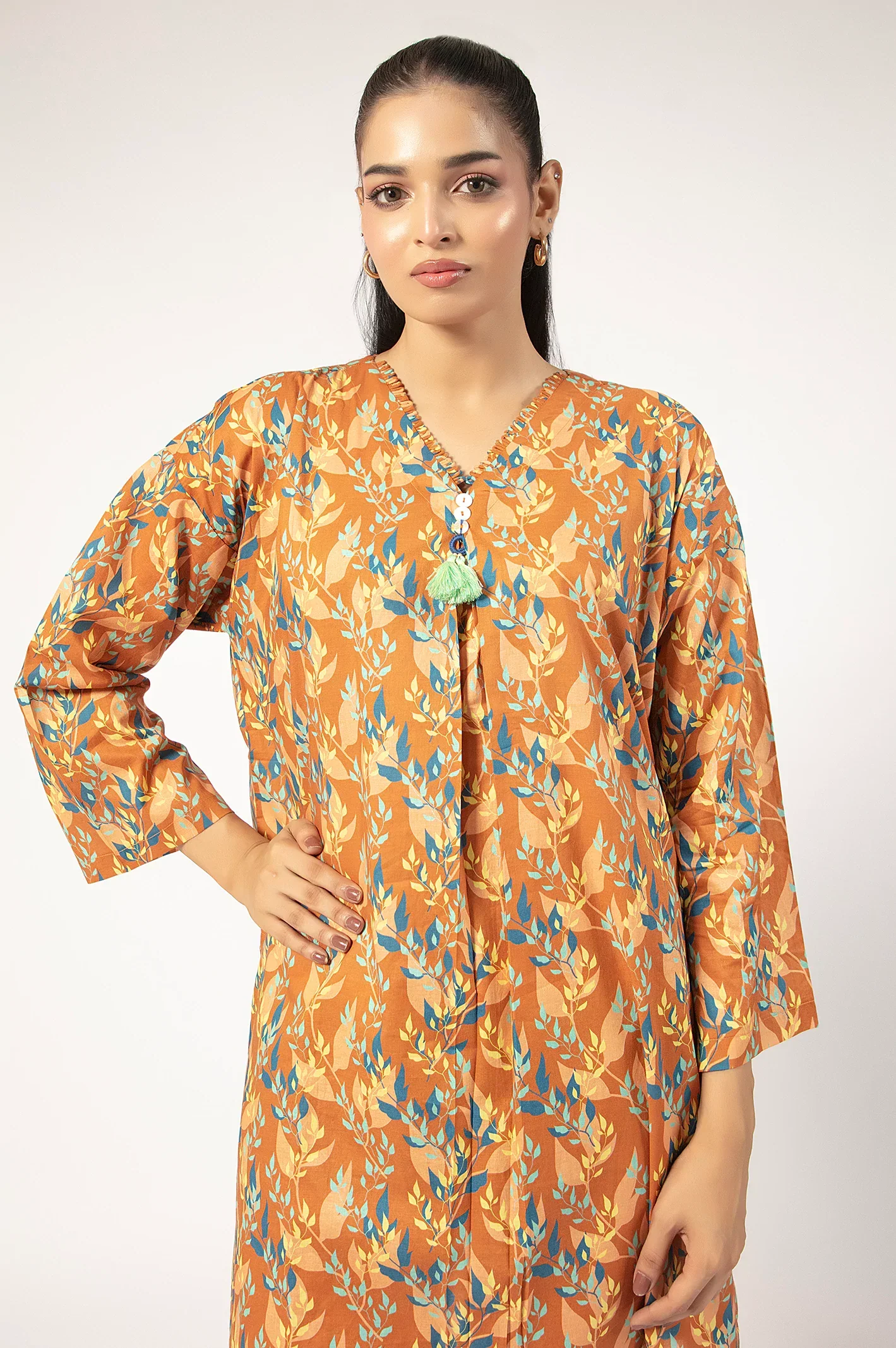 Brown Printed 2PC - Image 2