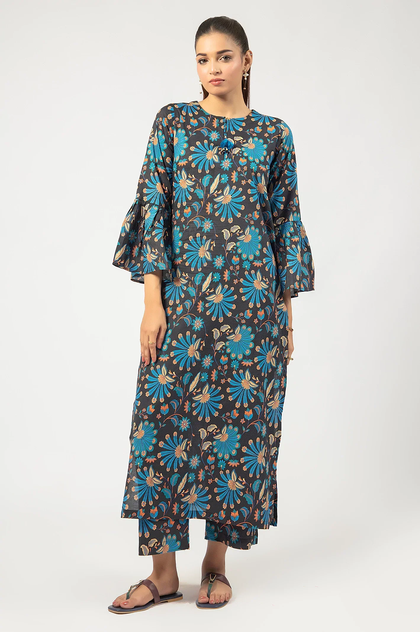 Black Printed 2PC