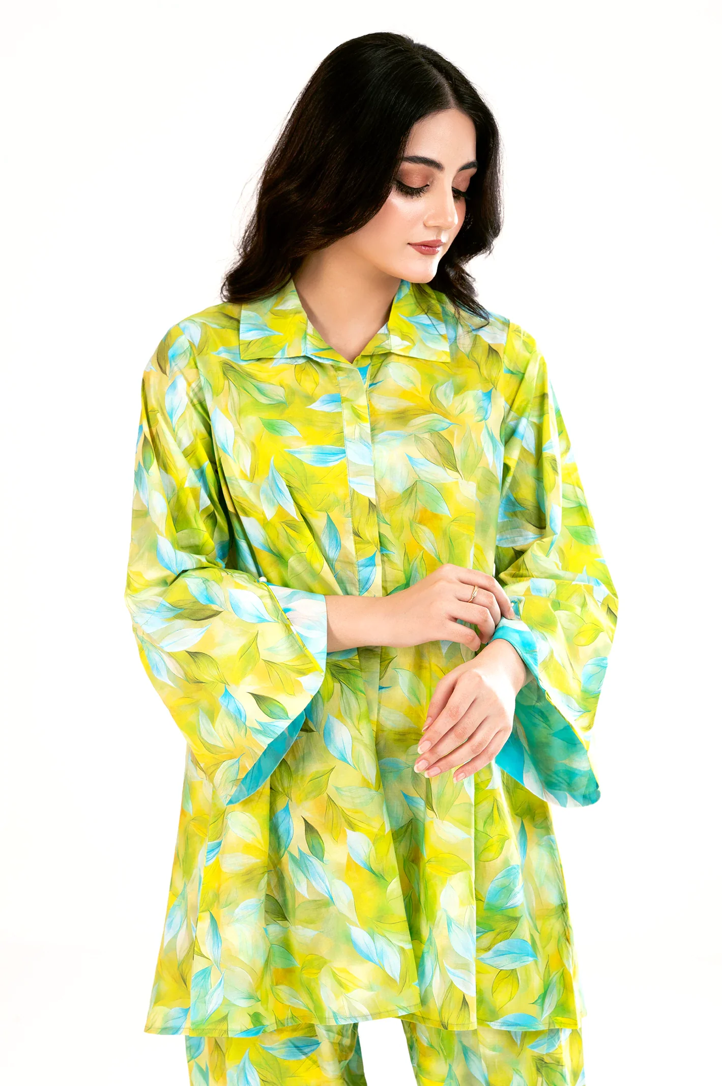 Lime Green Printed 2PC - Image 2
