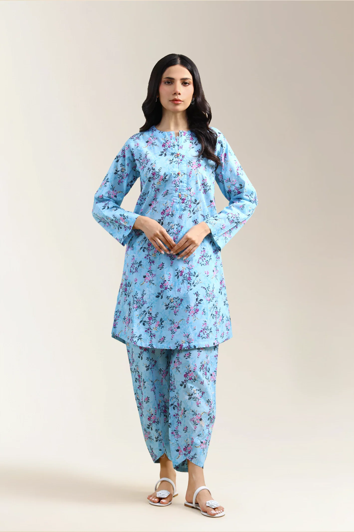 Light Blue Printed 2PC