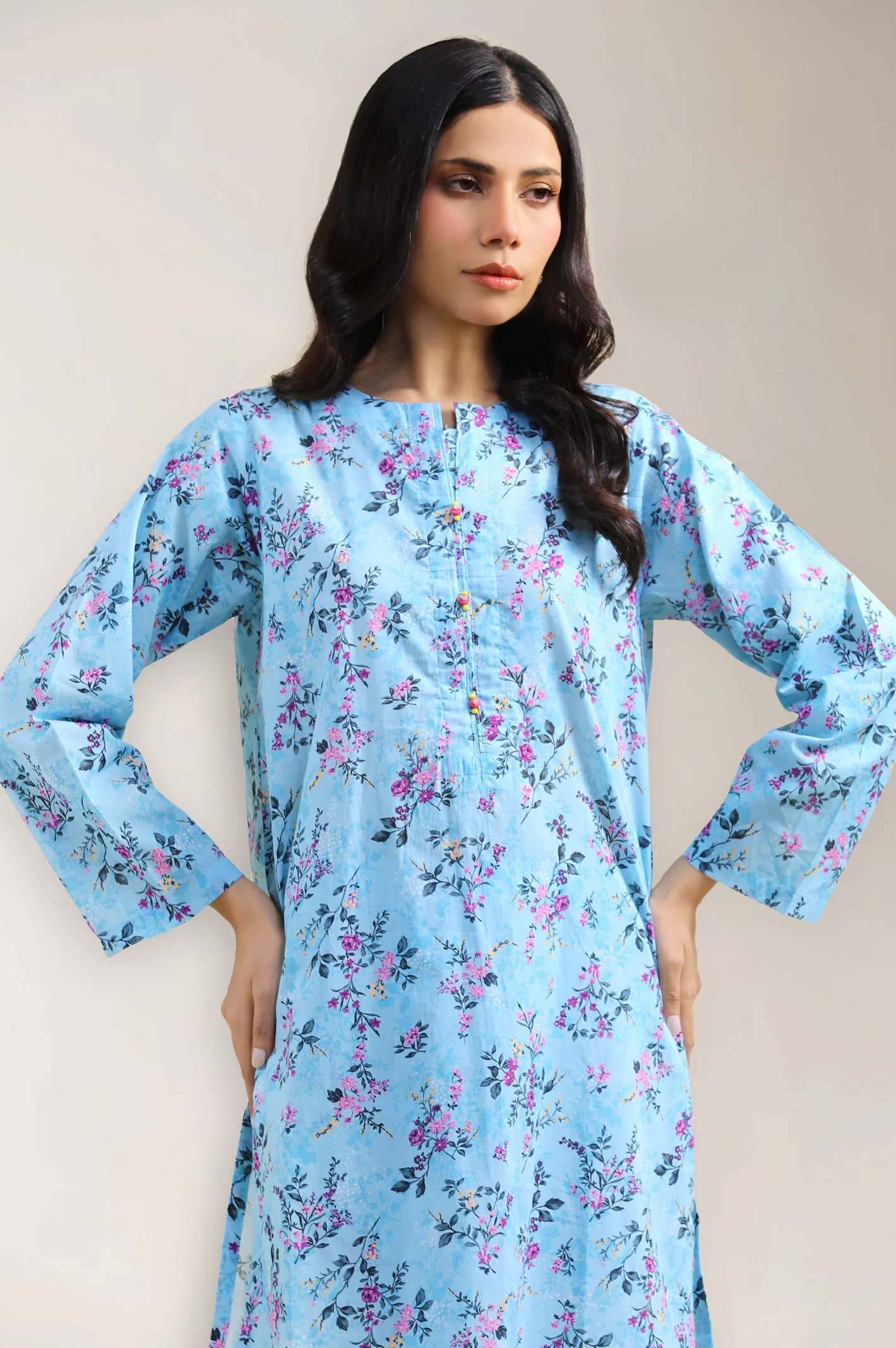 Light Blue Printed 2PC - Image 2