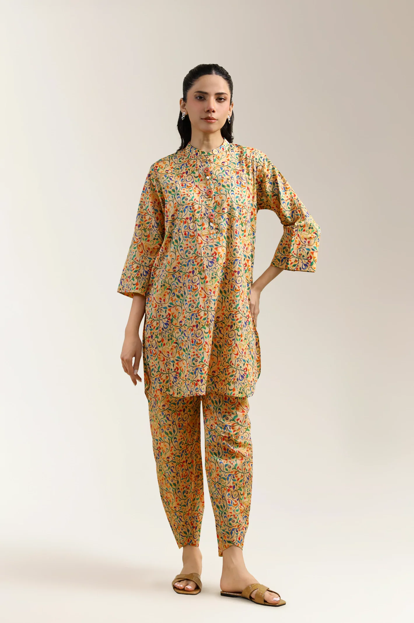 Multicolor Printed 2PC