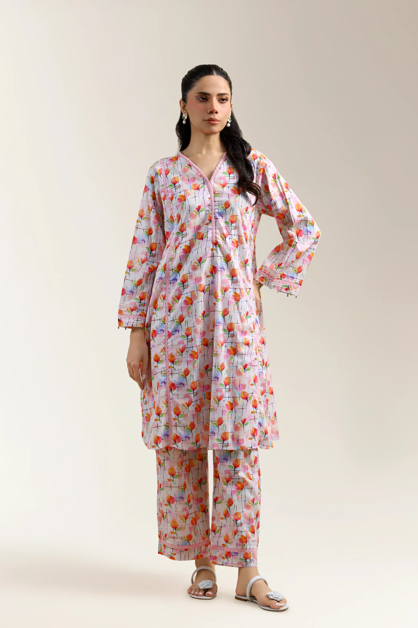 Multicolor Printed 2PC
