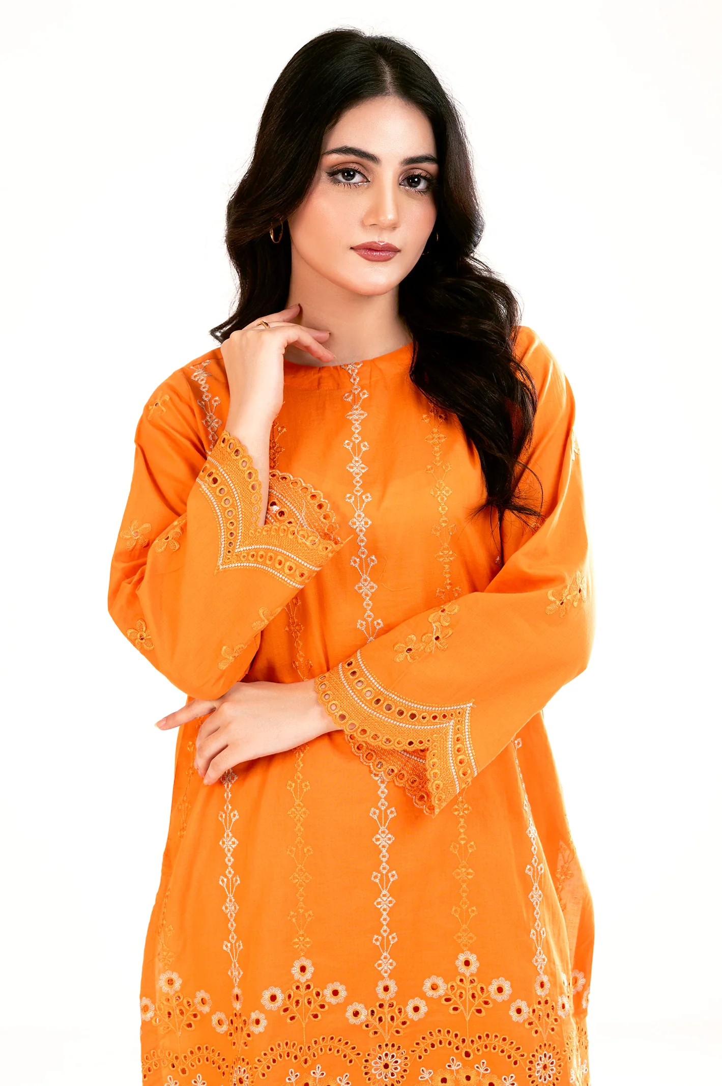 Orange Embroidered 2PC - Image 2