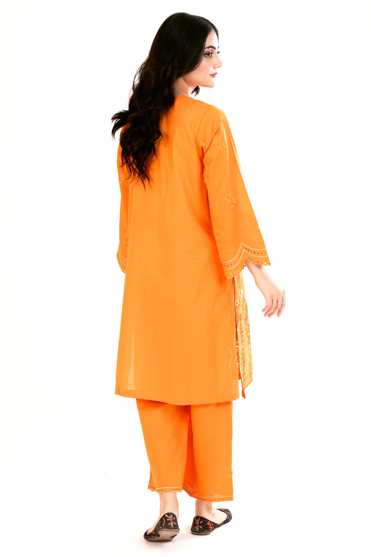 Orange Embroidered 2PC - Image 3