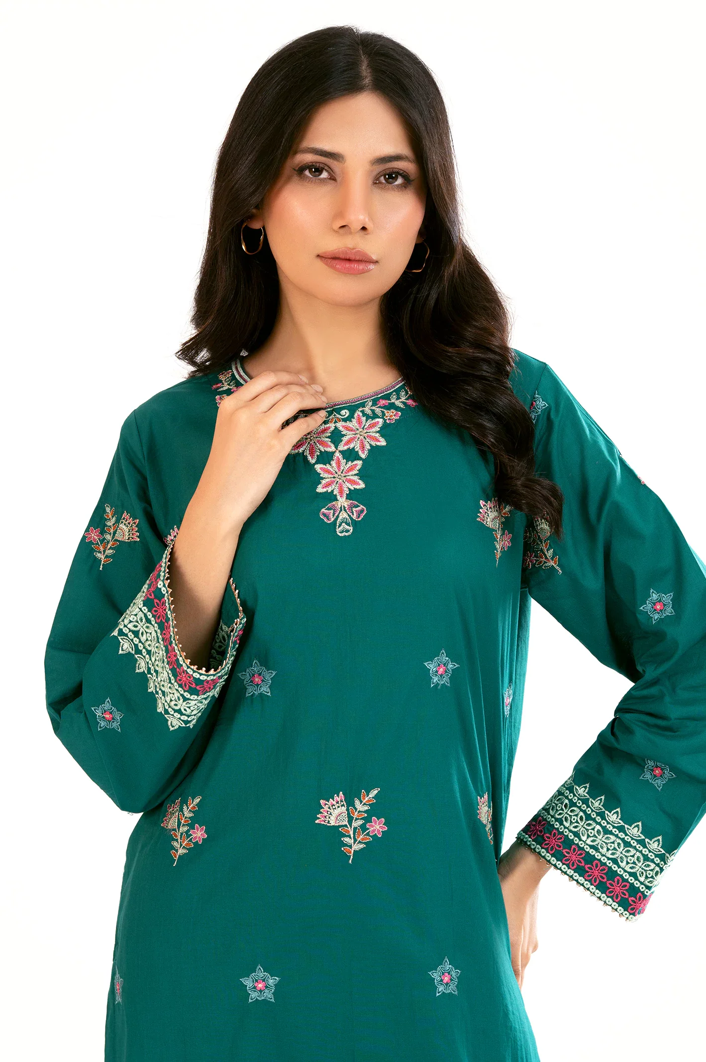 Teal Embroidered 2PC - Image 2