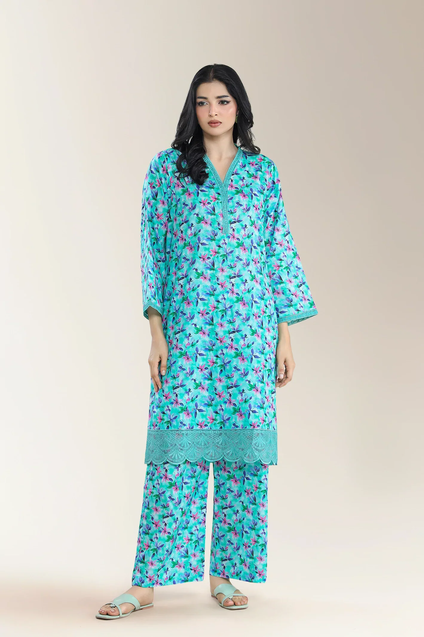 Printed Cambric Multi 2Pc