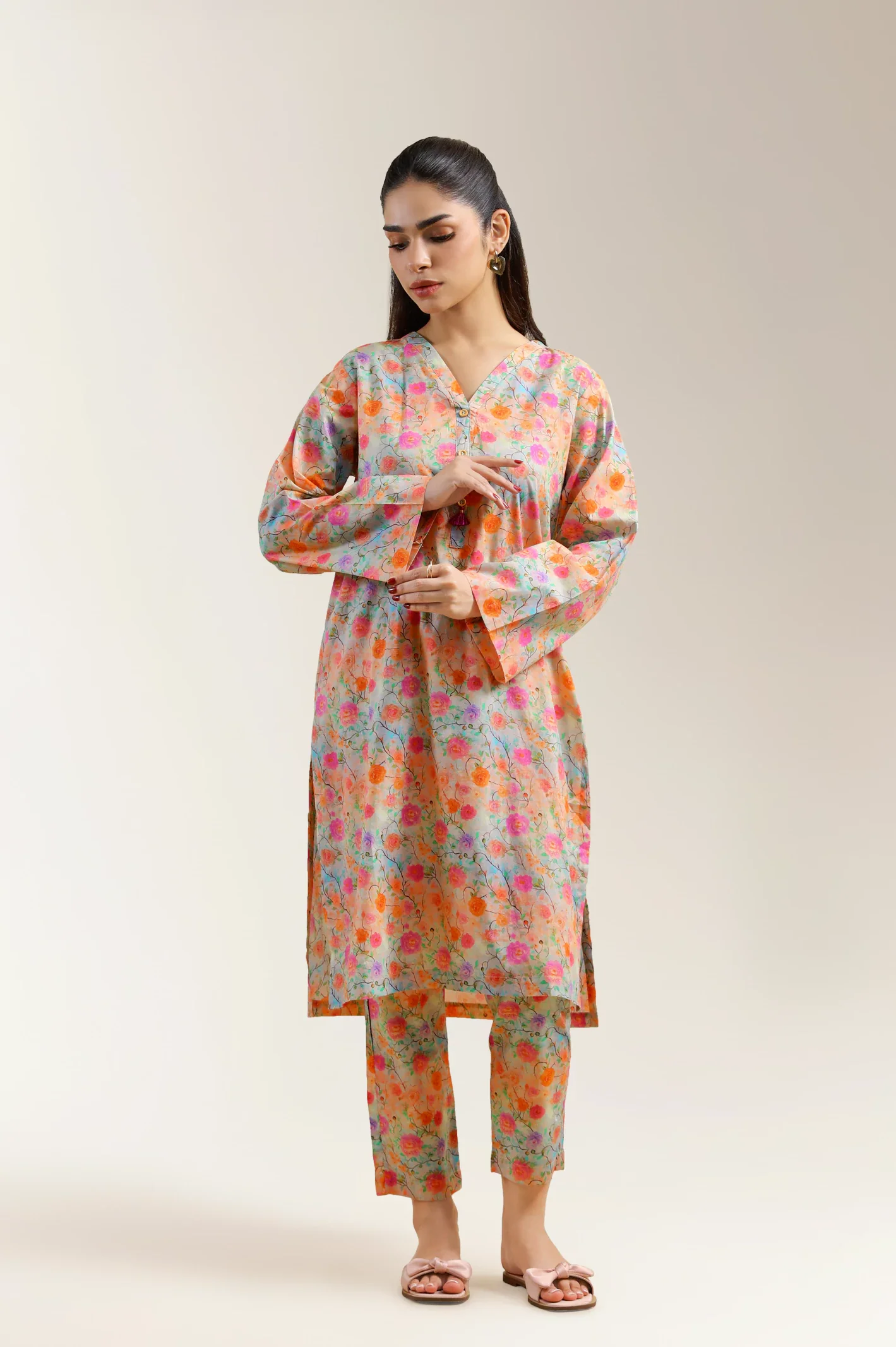 Multicolor Printed 2PC