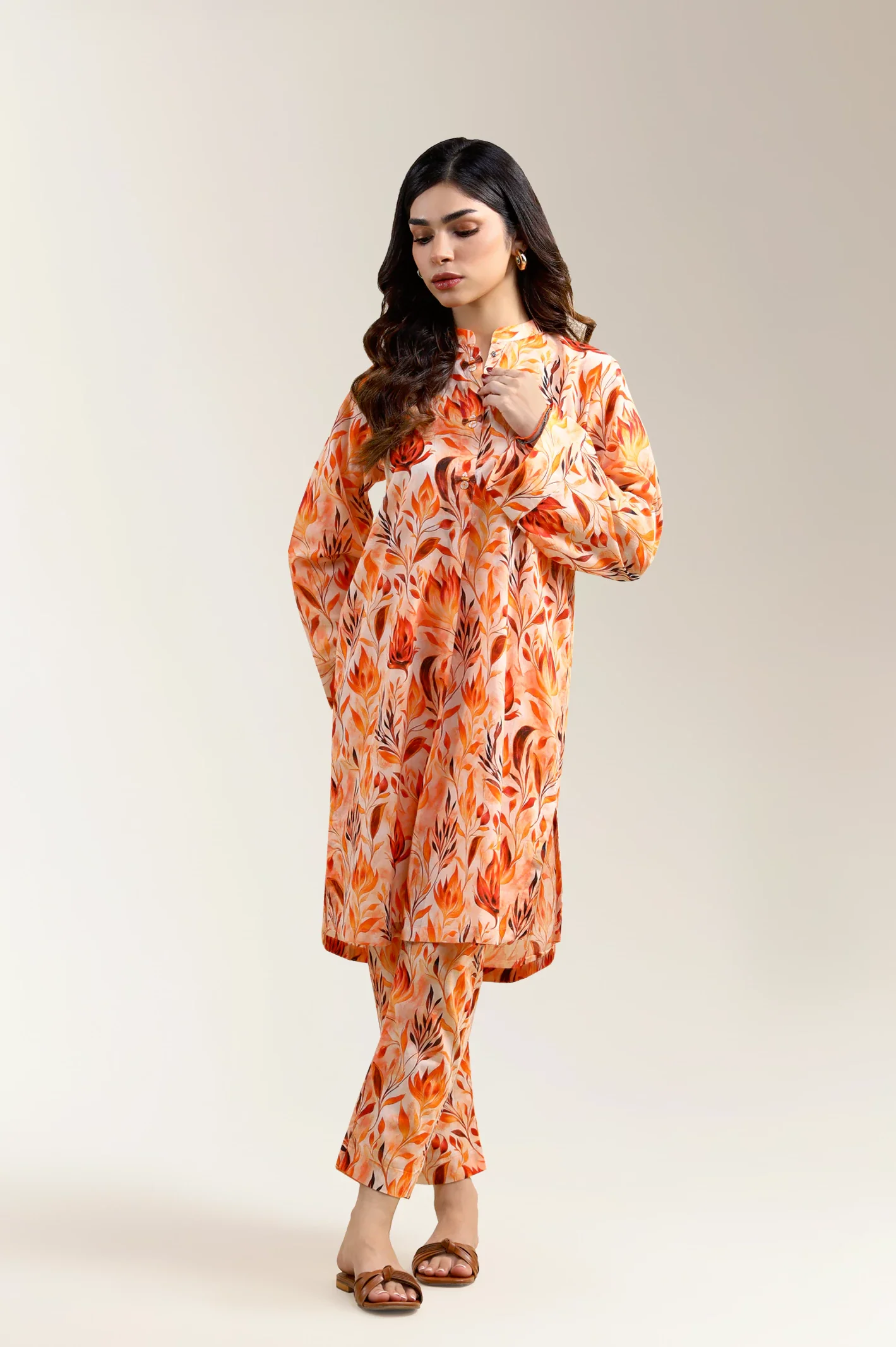 Light Orange Printed 2PC