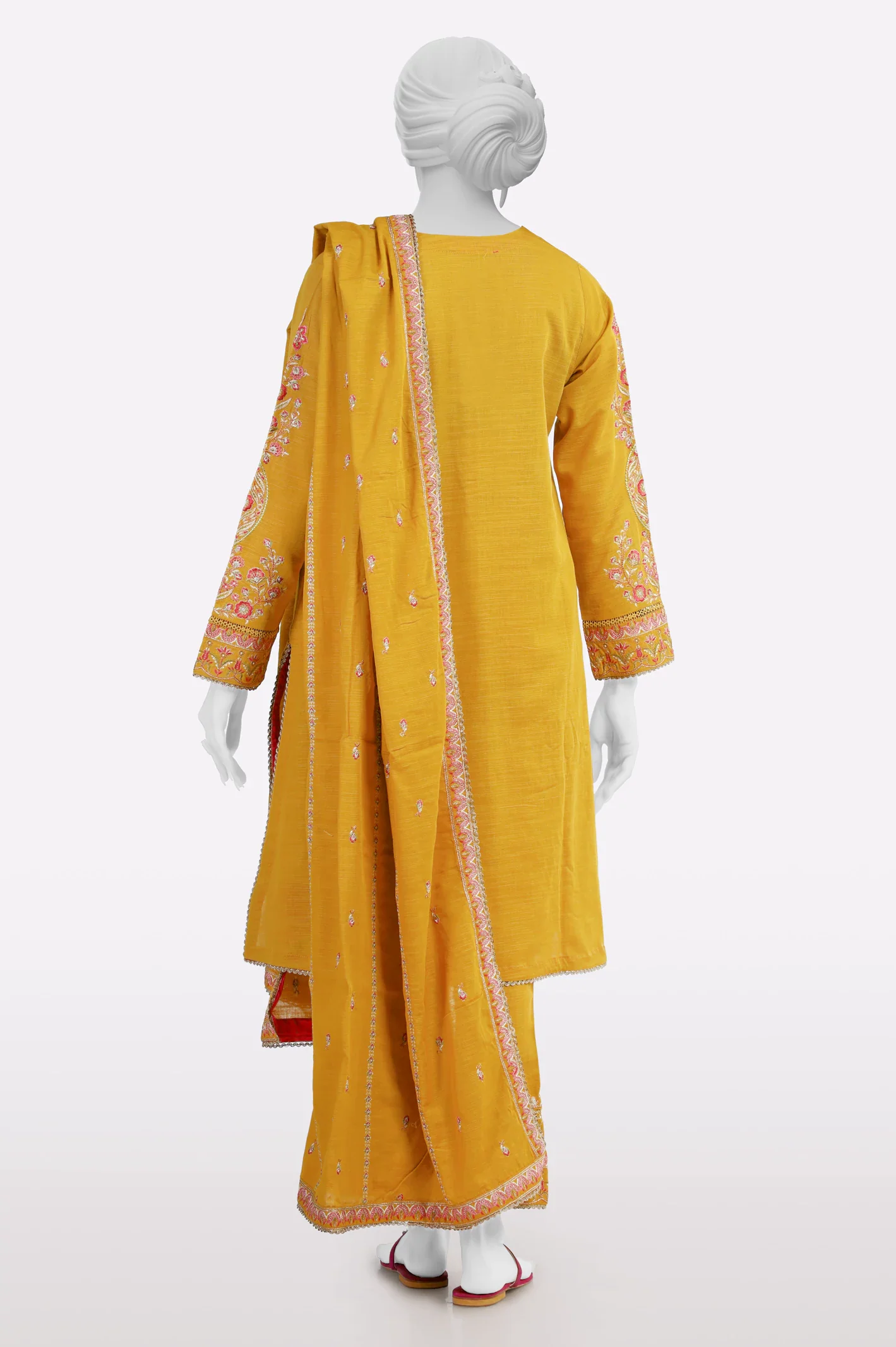 Mustard Embroidered 3PC - Image 3
