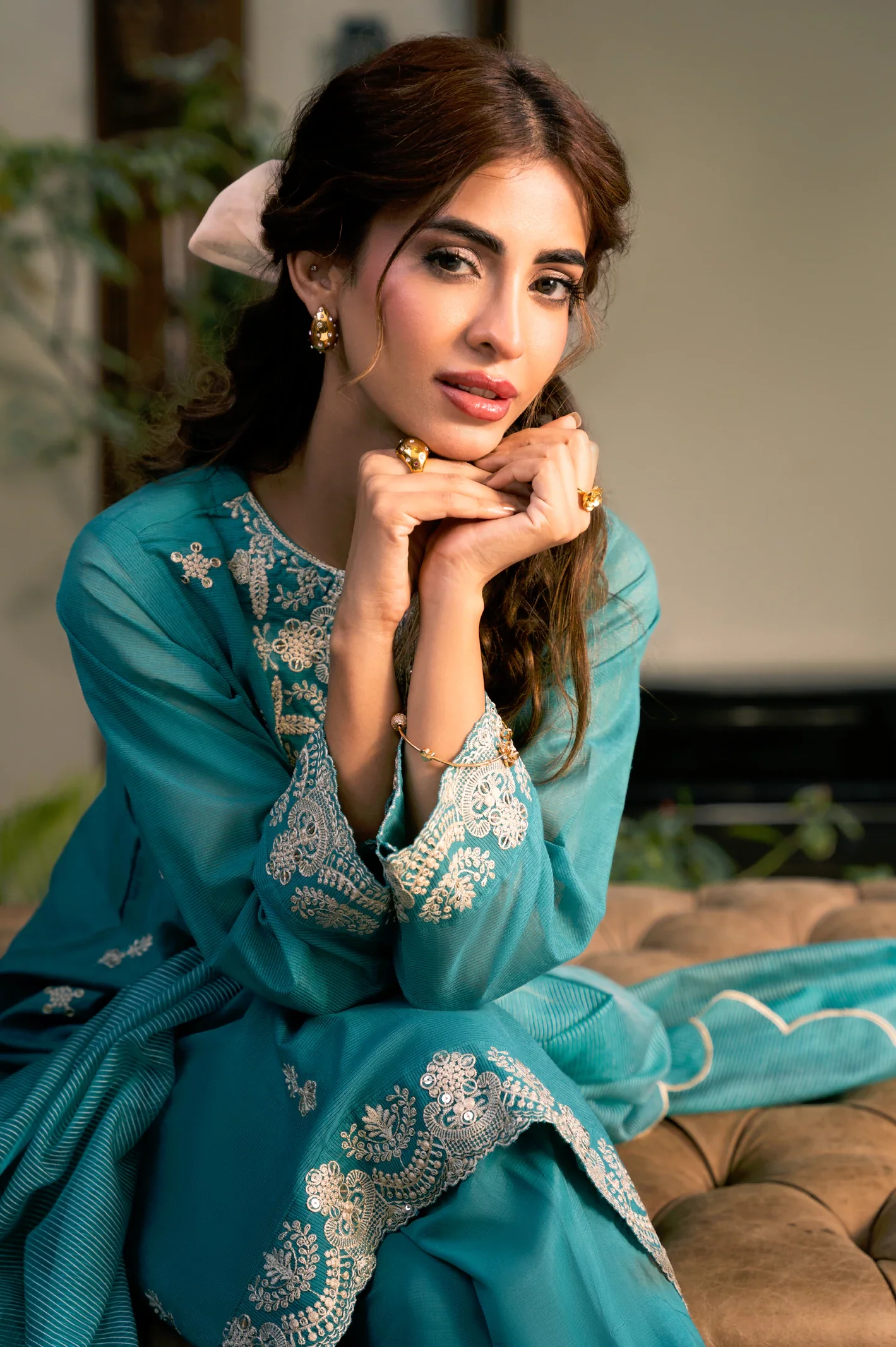 Green Embroidered 3PC - Image 3