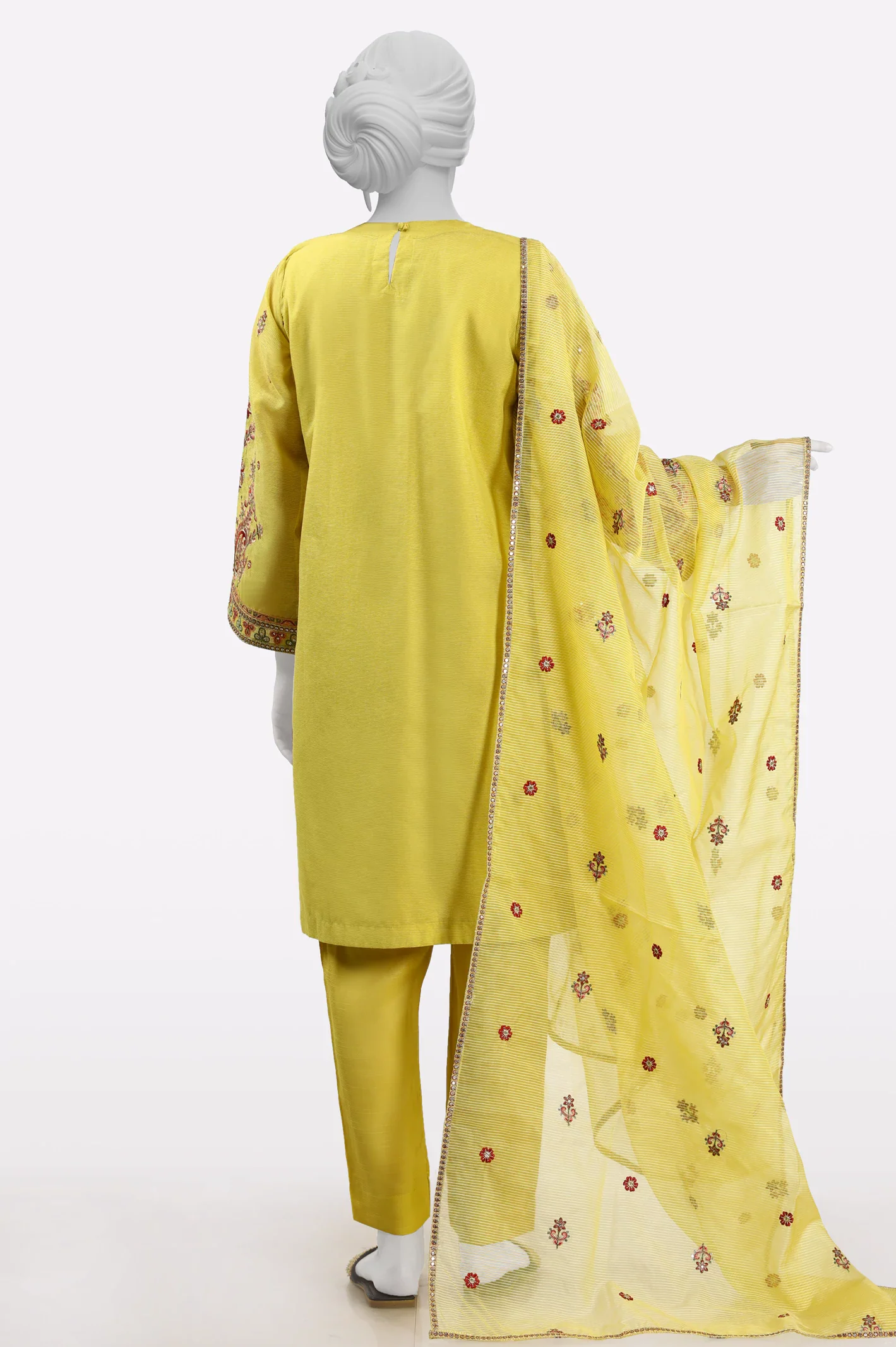 Yellow Embroidered 3PC - Image 3