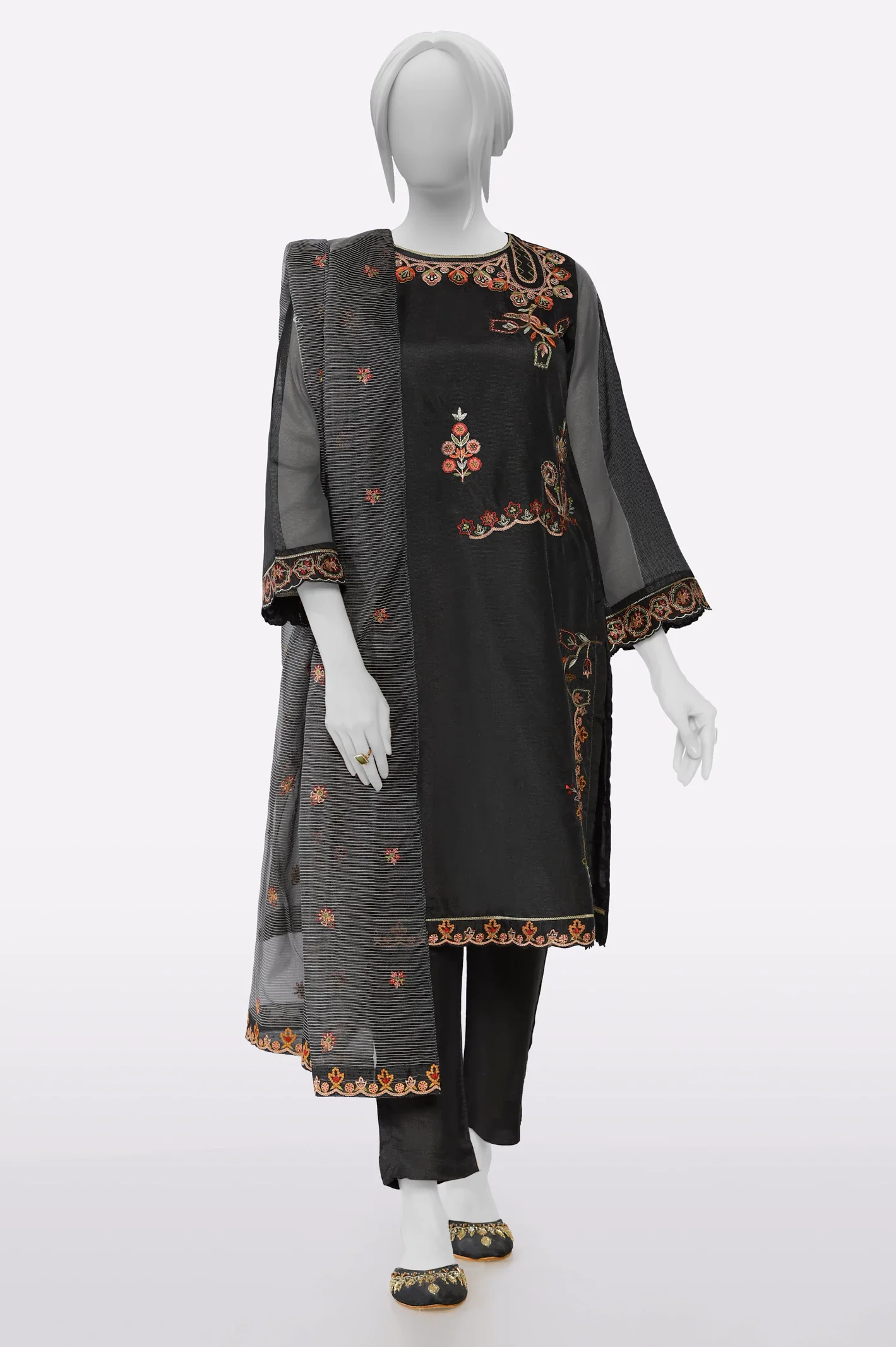 Black Embroidered 3PC