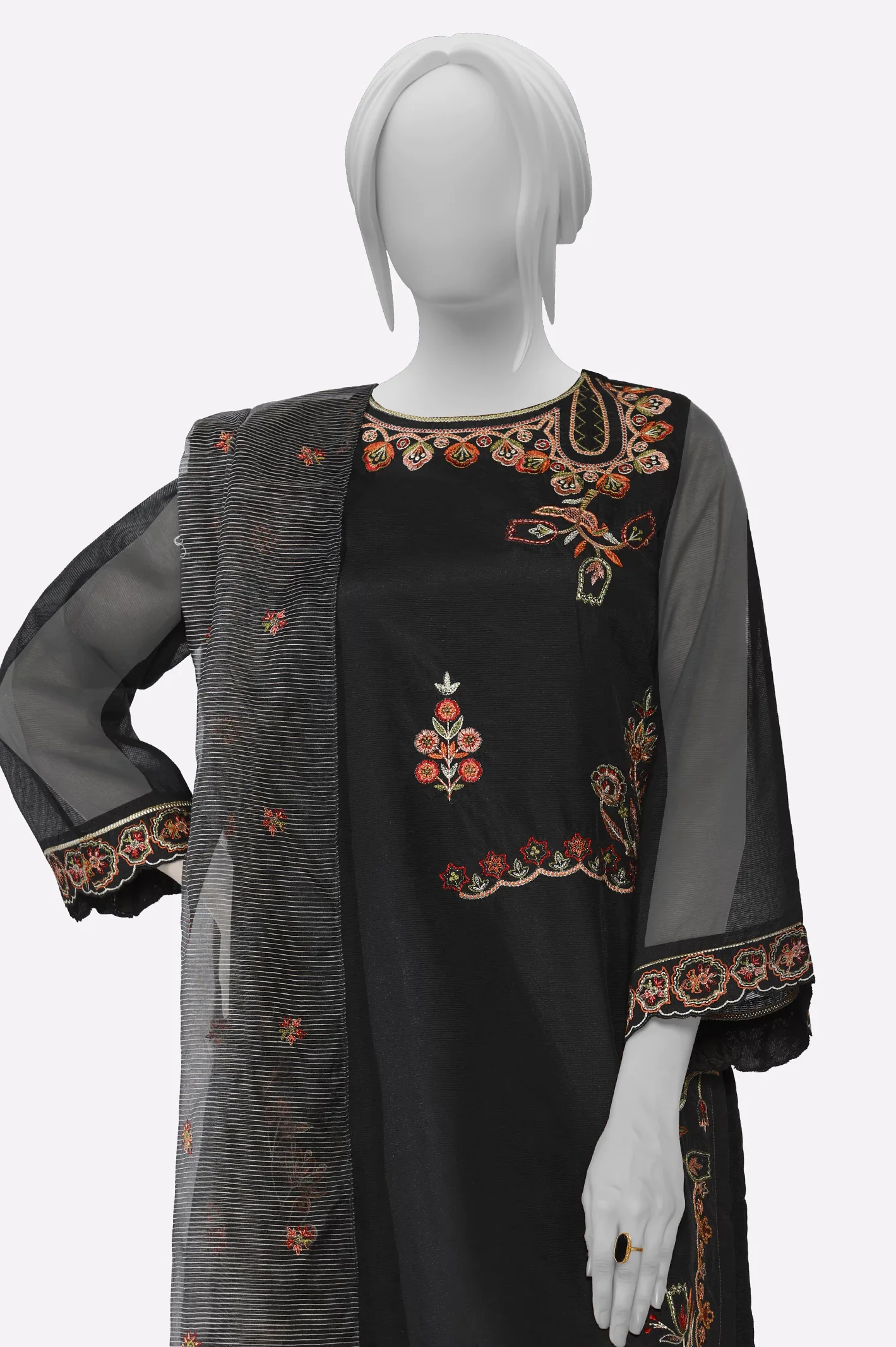 Black Embroidered 3PC - Image 2