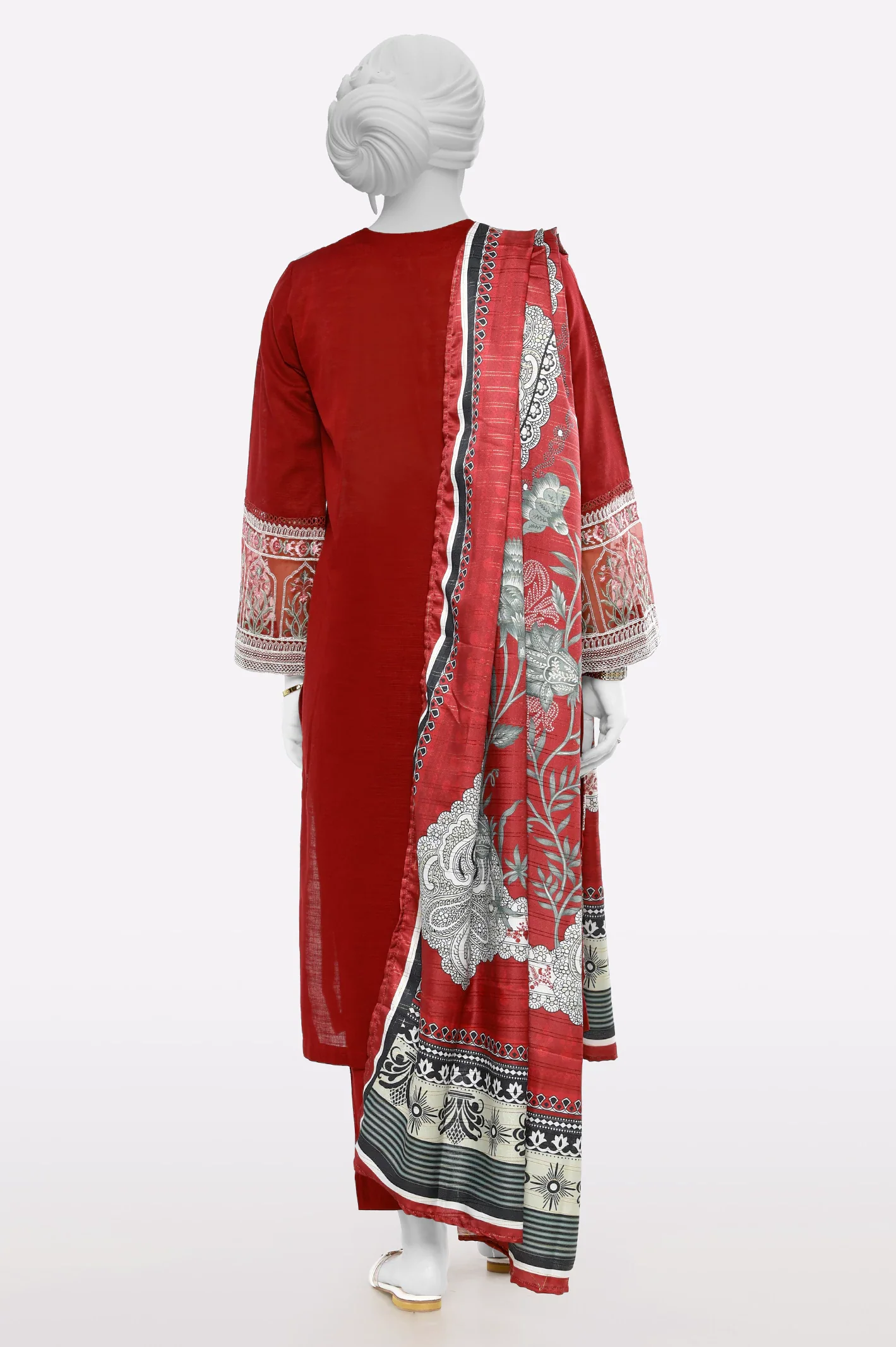 Maroon Embroidered 3PC - Image 3