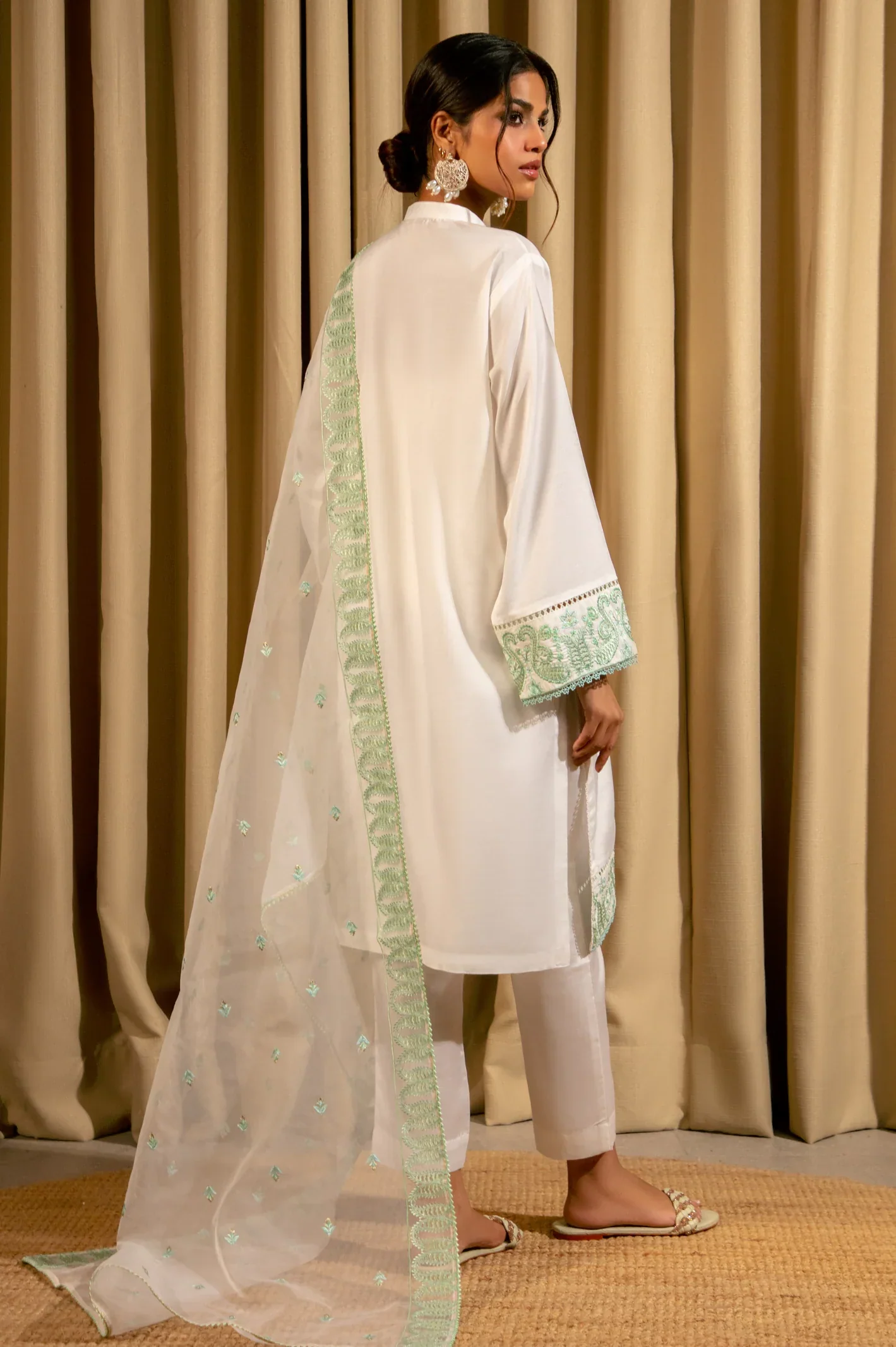 White Embroidered 3PC - Image 3