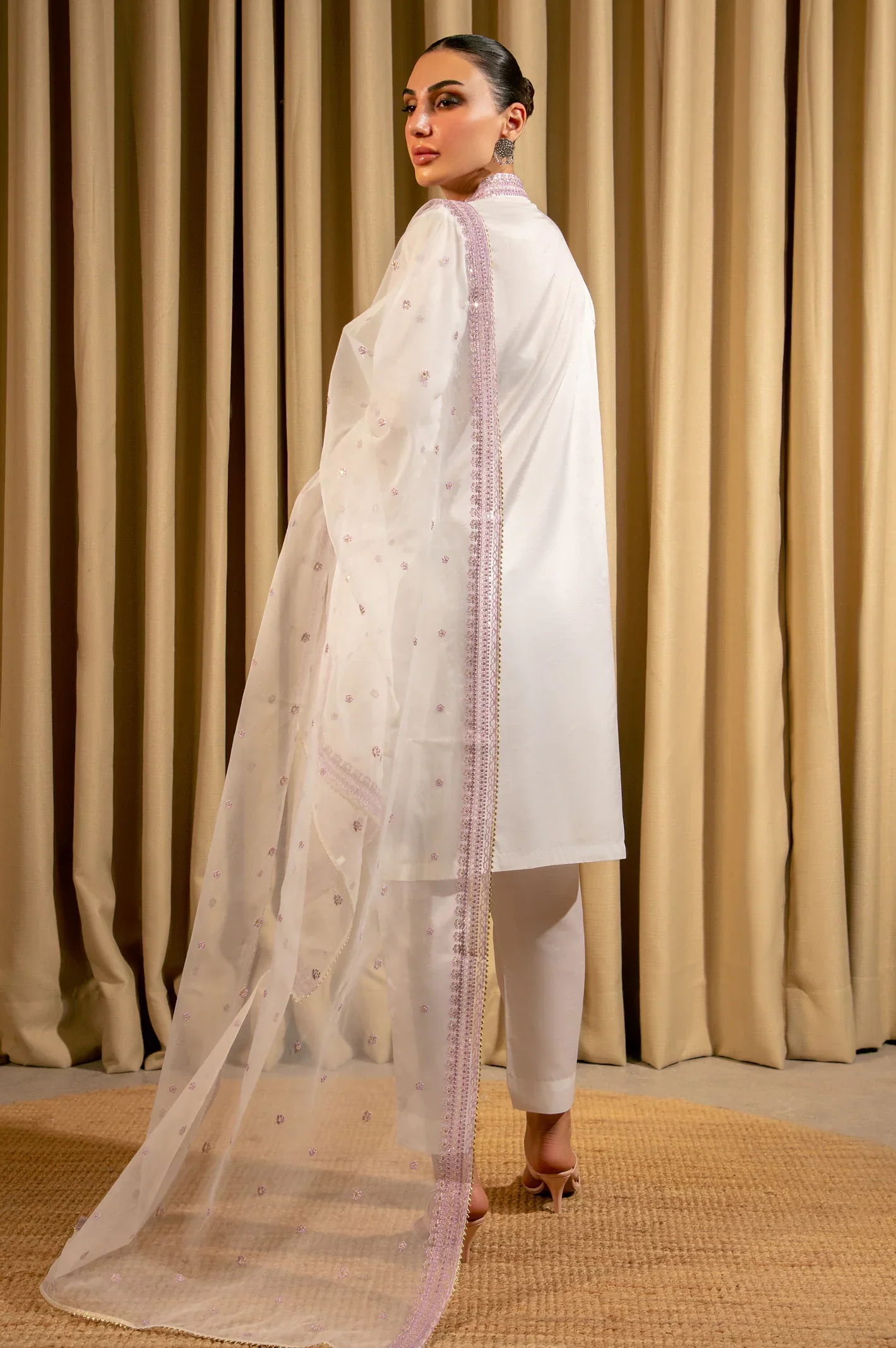 White Embroidered 3PC - Image 3