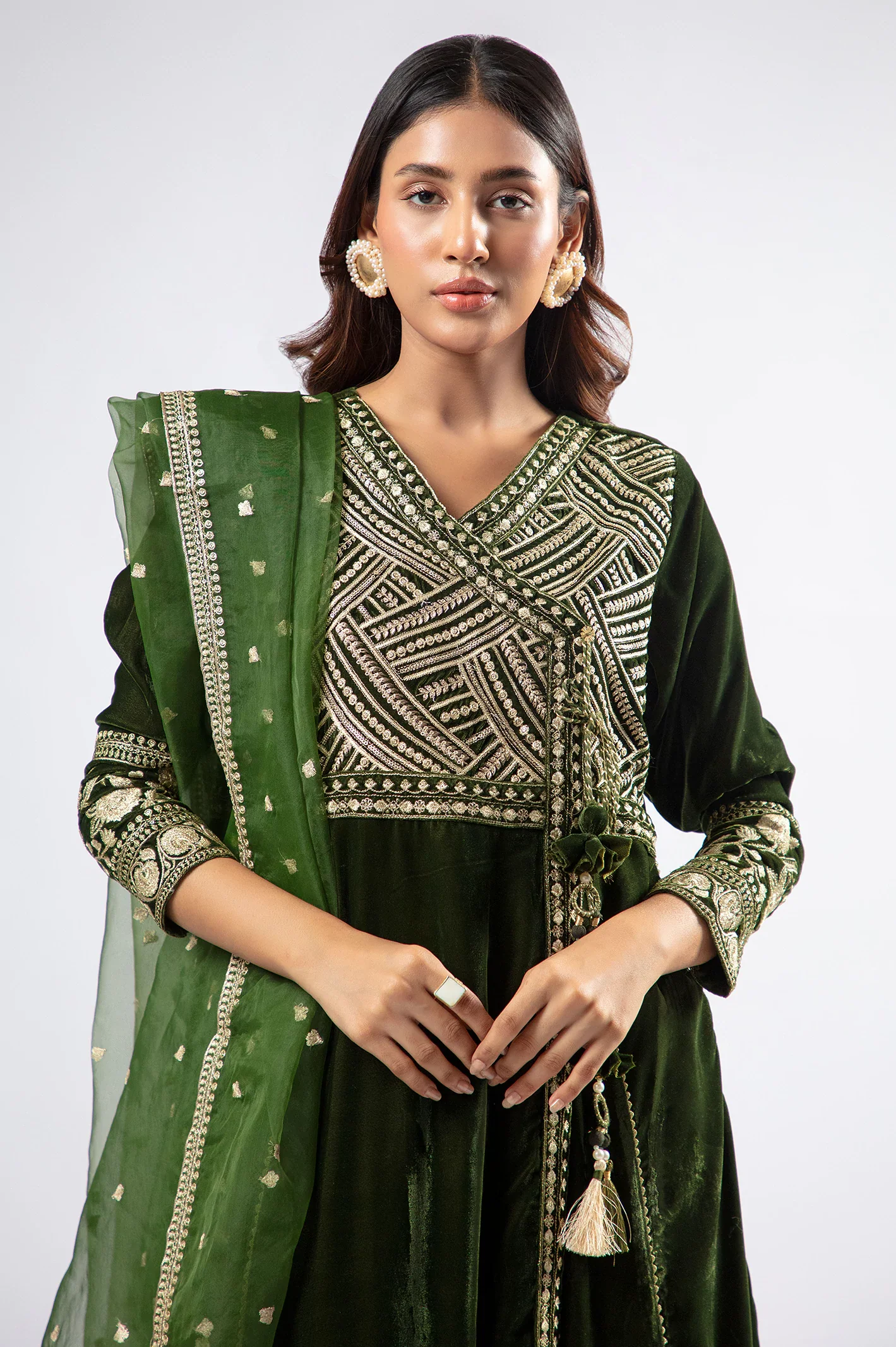 Olive Embroidered 3PC - Image 2