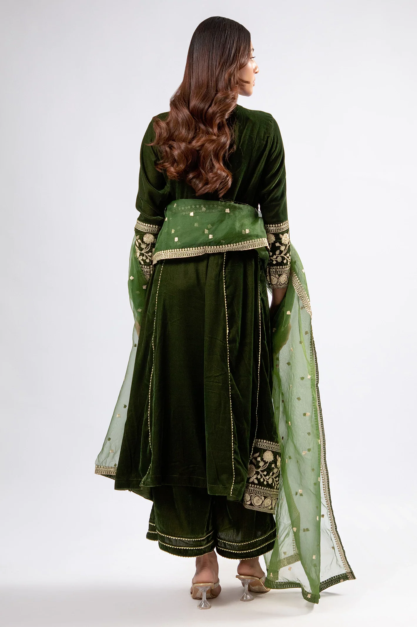 Olive Embroidered 3PC - Image 4