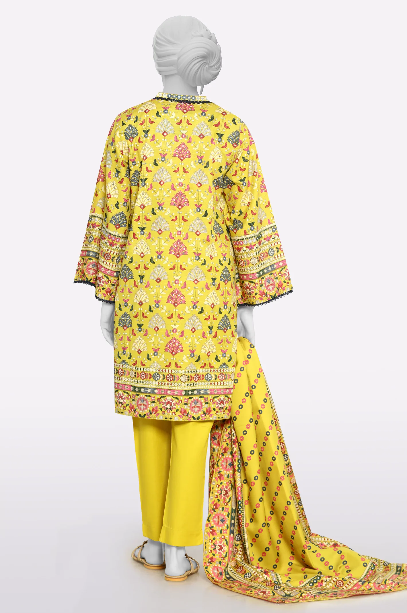 Mustard Printed 3PC - Image 3