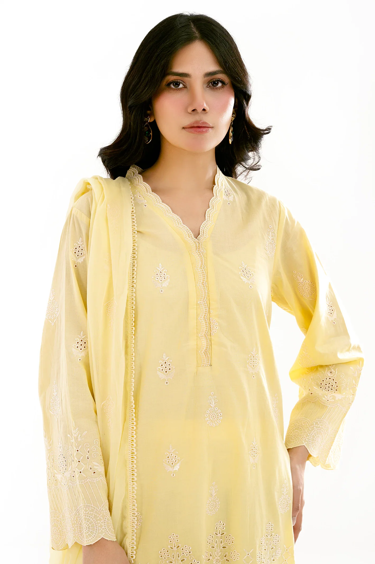 Yellow Embroidered 3PC - Image 2