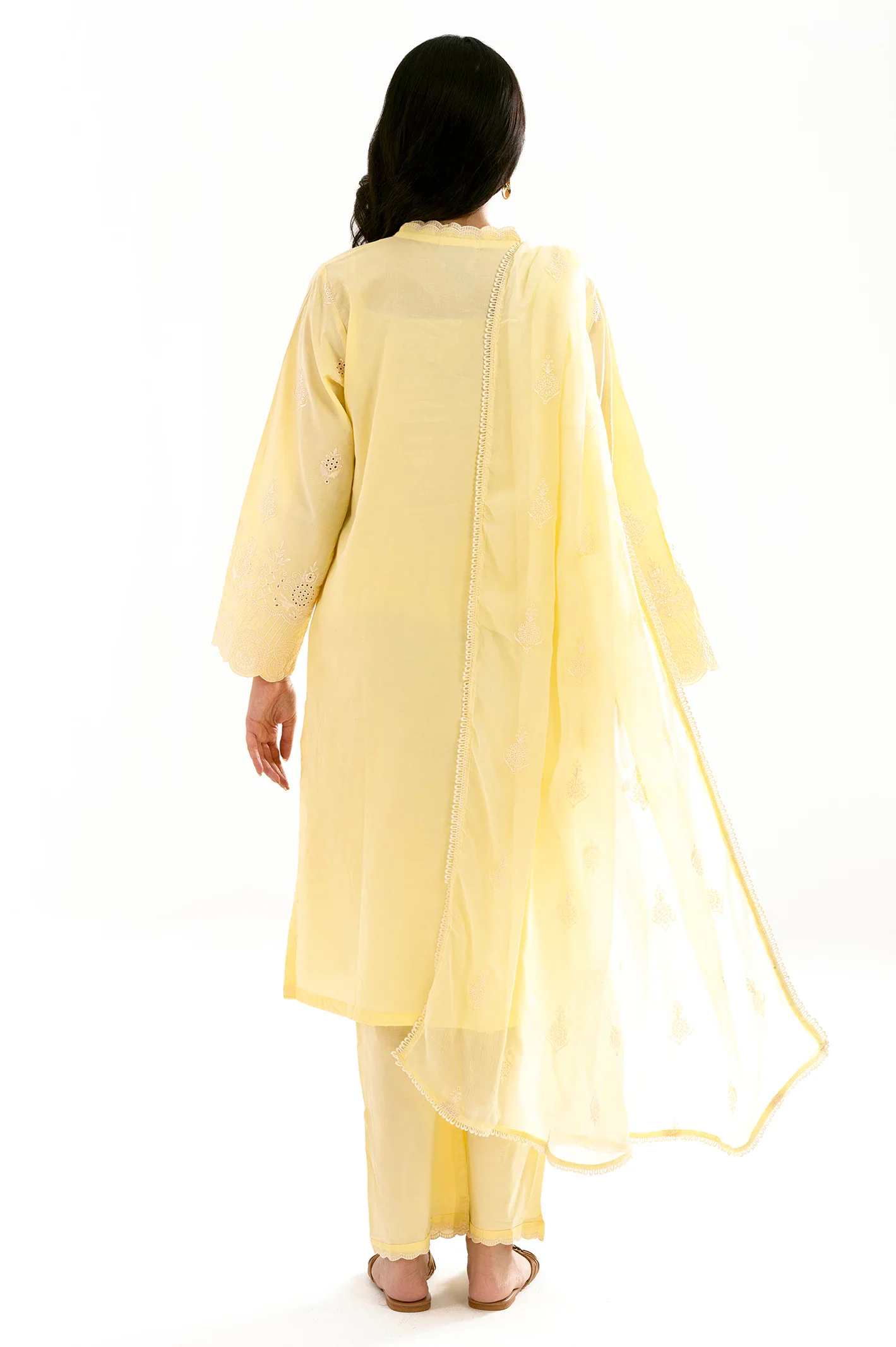 Yellow Embroidered 3PC - Image 4