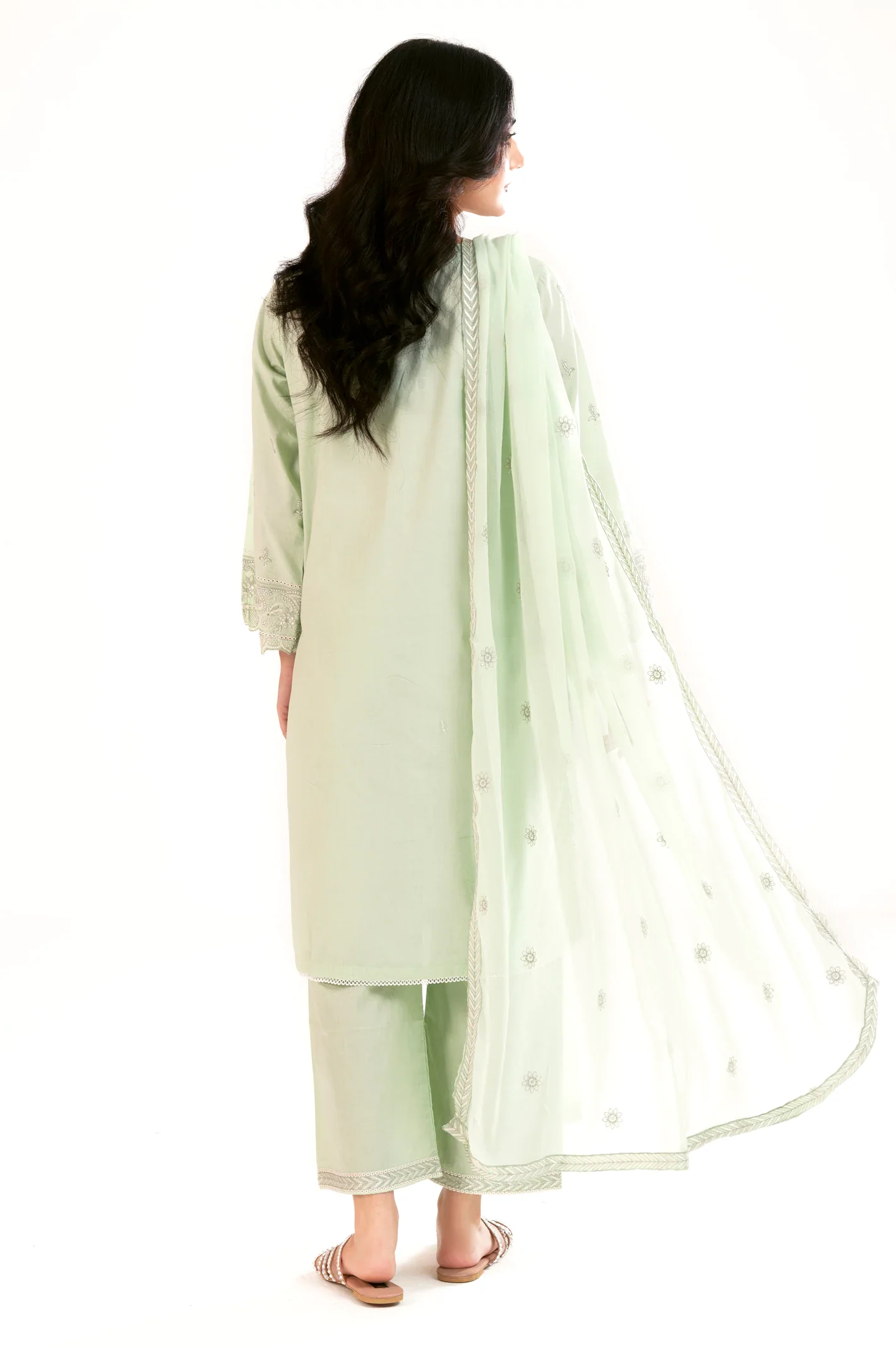 Sage Green Embroidered 3PC - Image 4