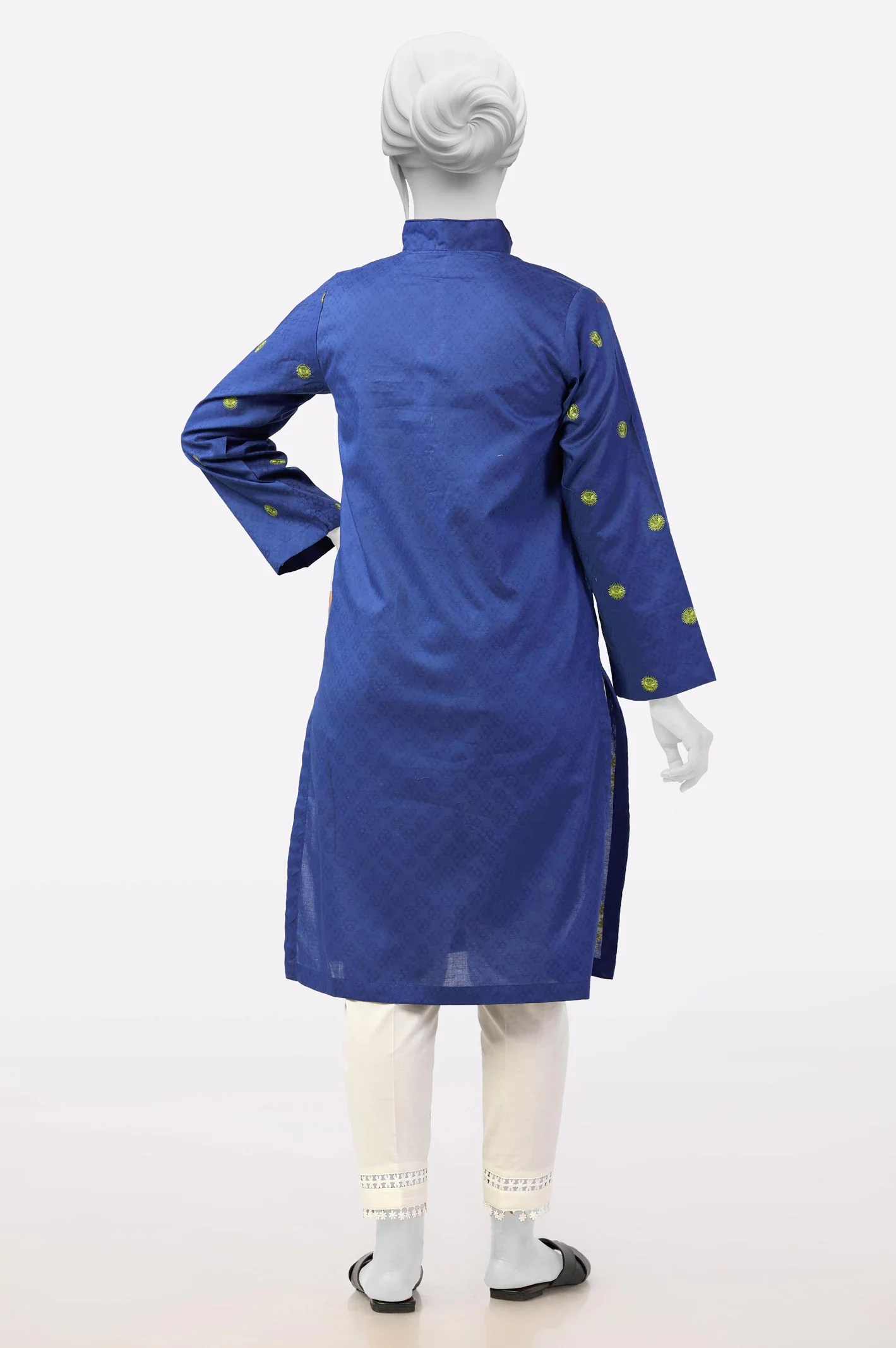 Navy Blue Embroidered Kurti - Image 3