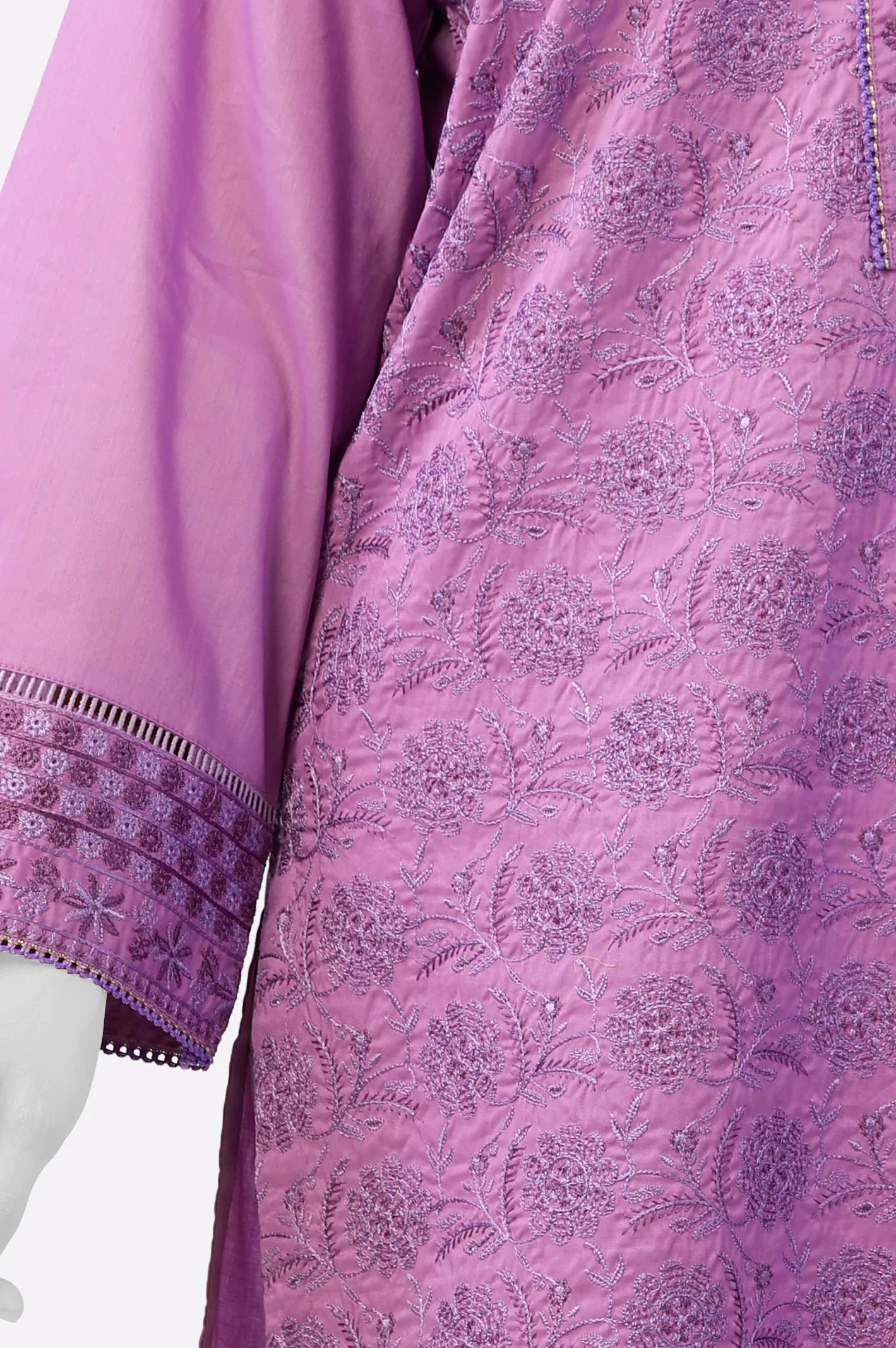 Purple Embroidered Kurti - Image 3