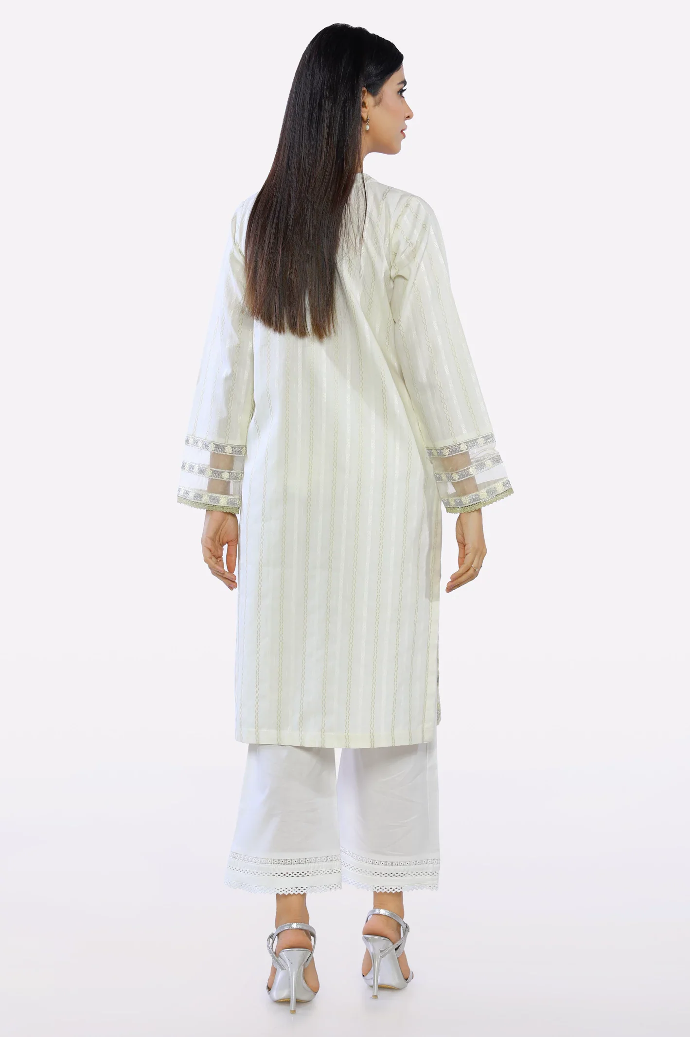 Cream Embroidered Kurti - Image 4
