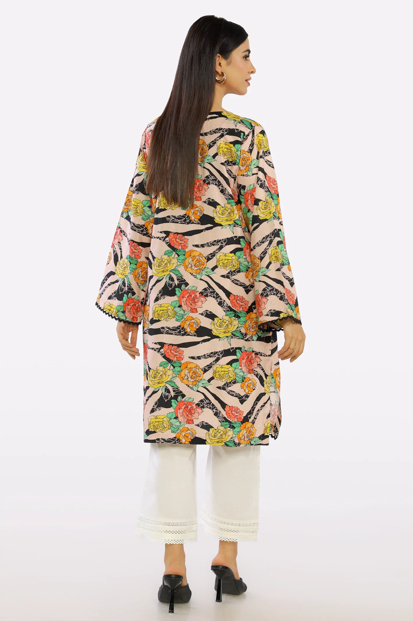 Peach Printed Kurti - Image 4