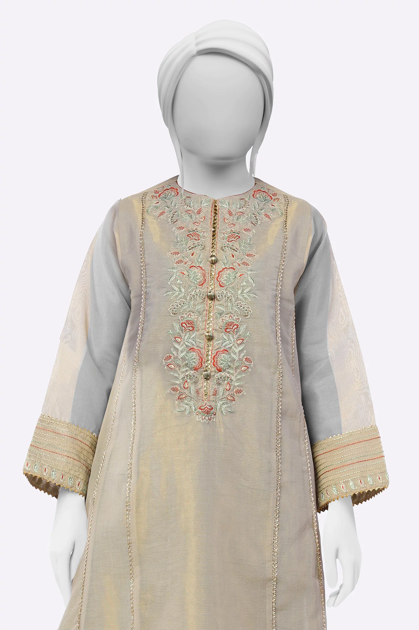 Thunder Grey Embroidered Kurti - Image 2