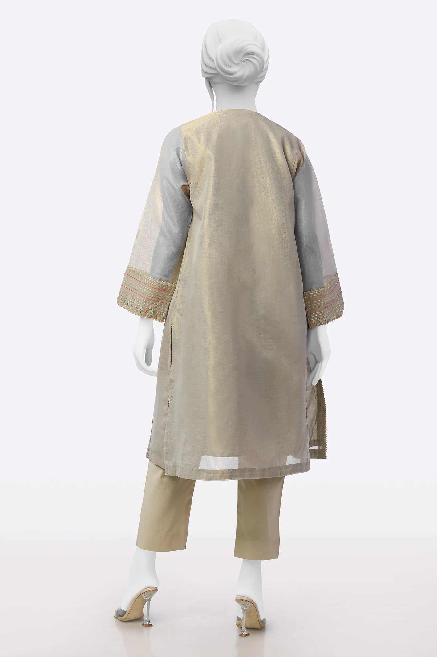Thunder Grey Embroidered Kurti - Image 3
