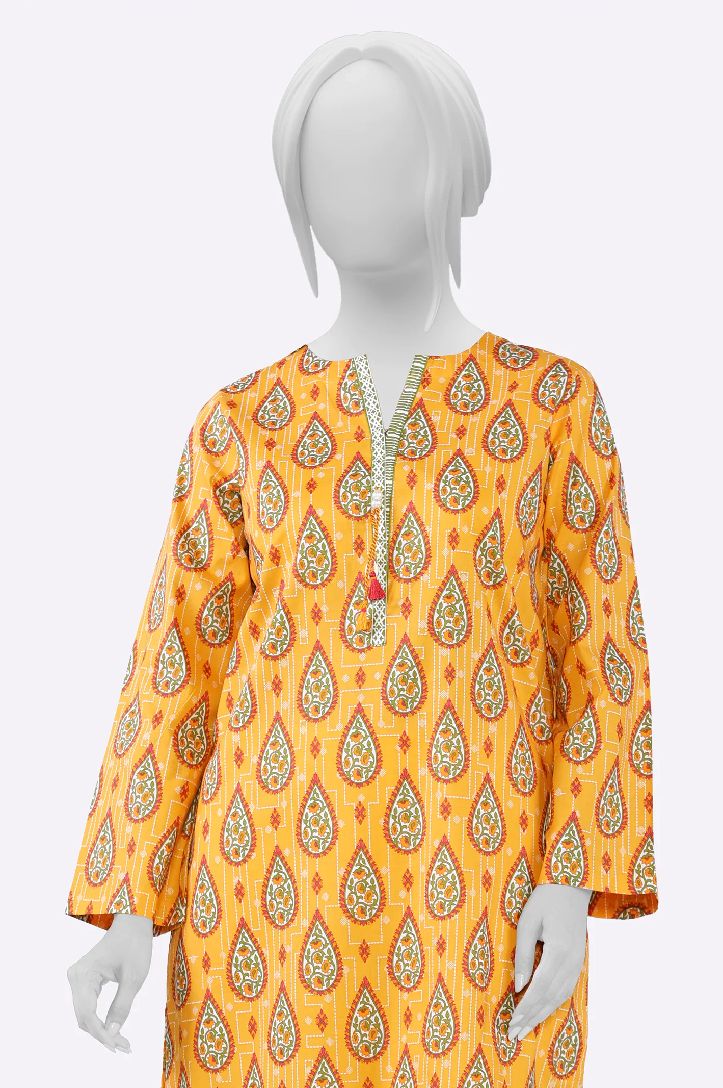 Orange Printed Kurti - Image 2
