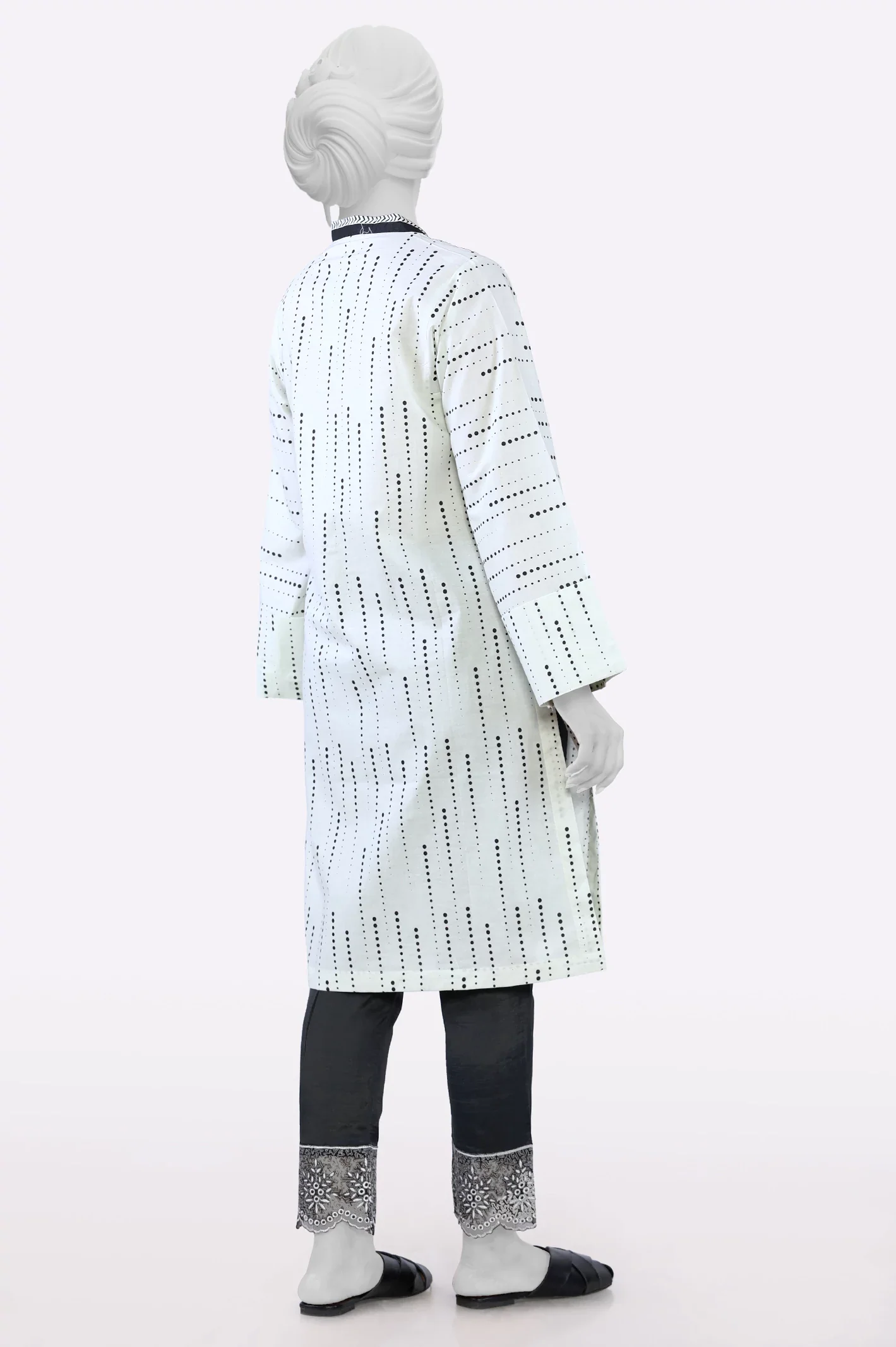 Cream Printed Kurti - Image 3