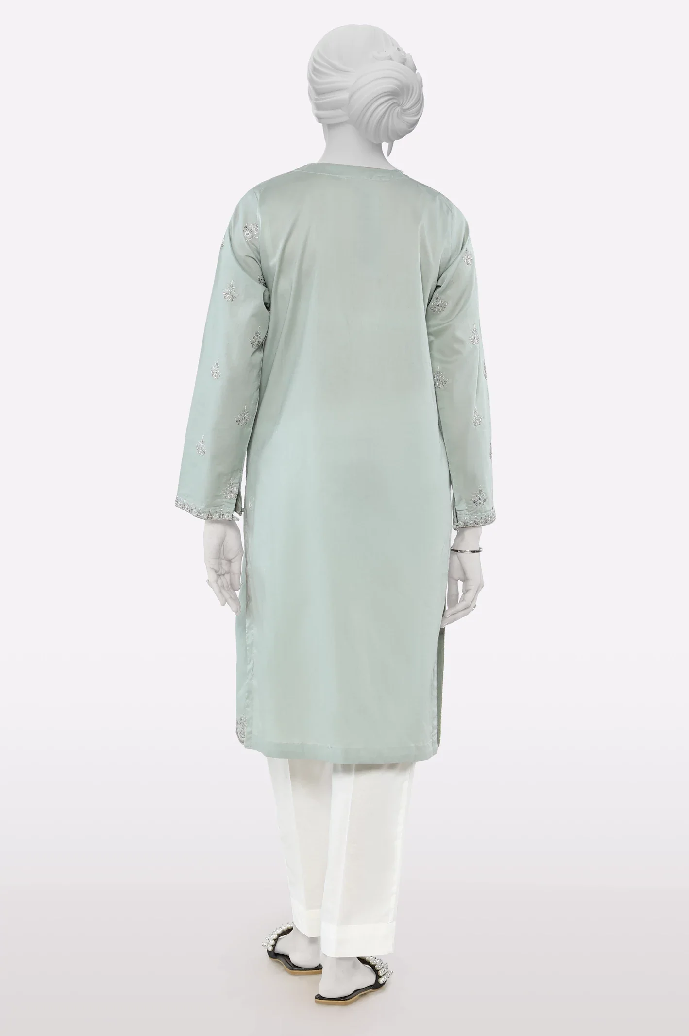 Grey Embroidered Kurti - Image 3