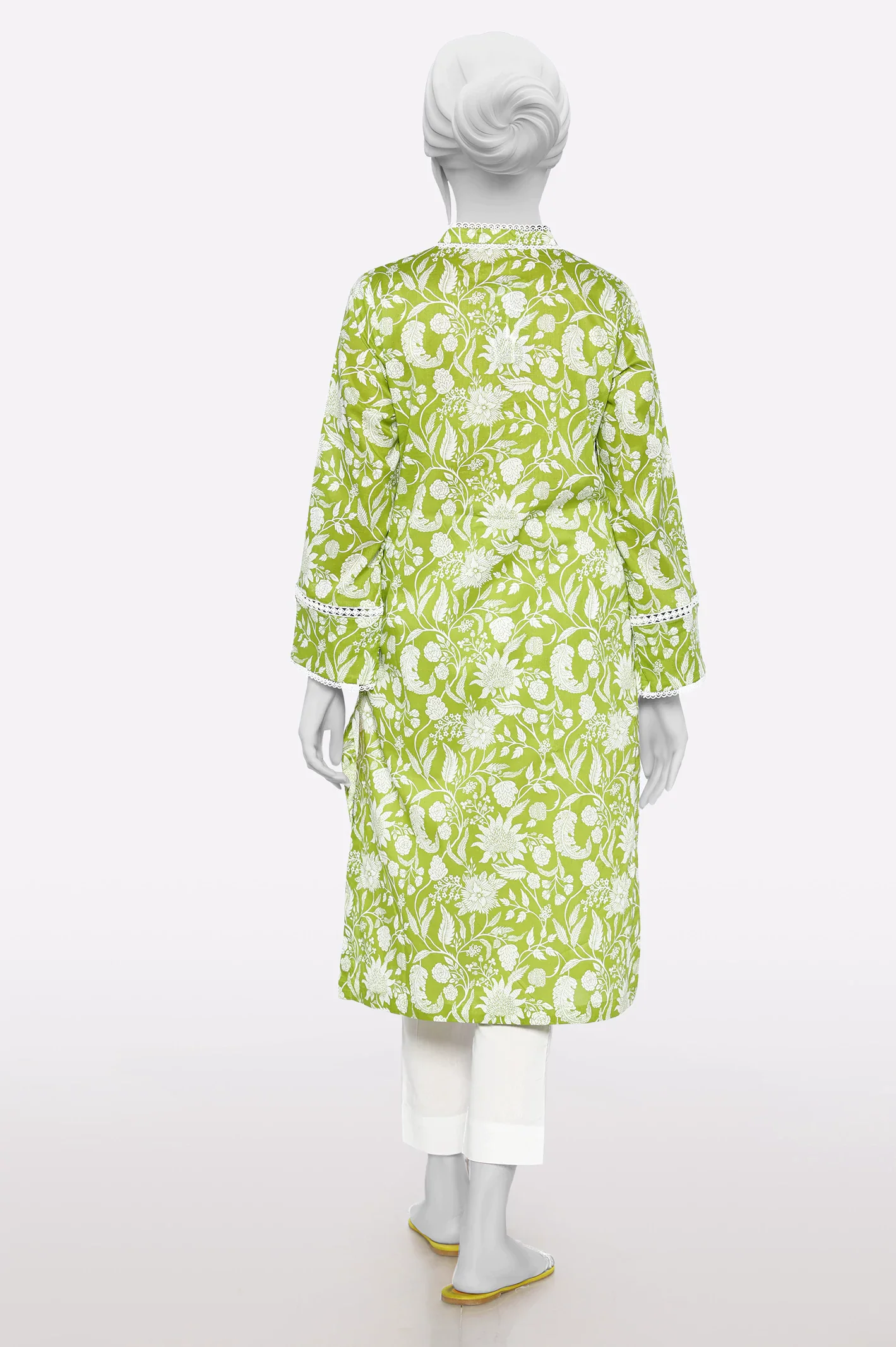 Light Green Printed Kurti - Image 3