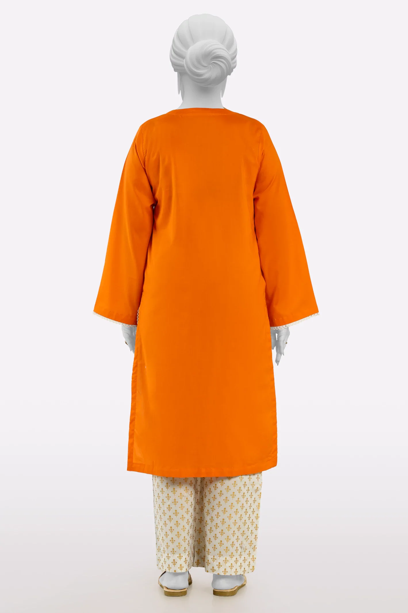 Orange Embroidered Kurti - Image 3