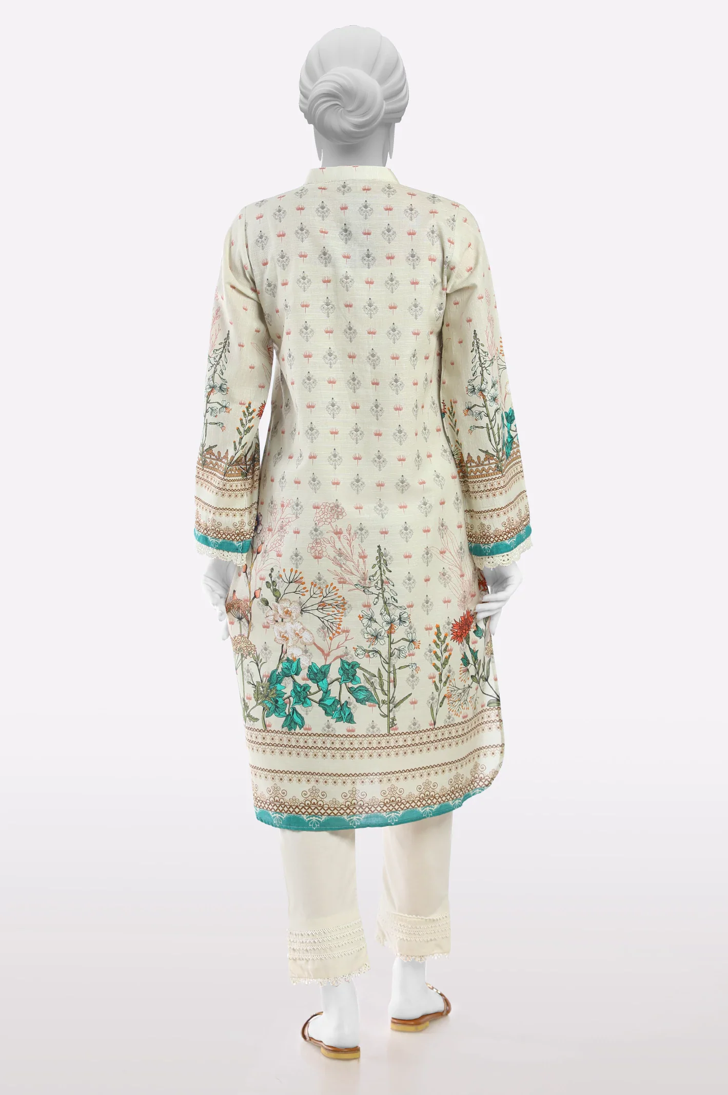 Off White Printed Kurti - Image 3
