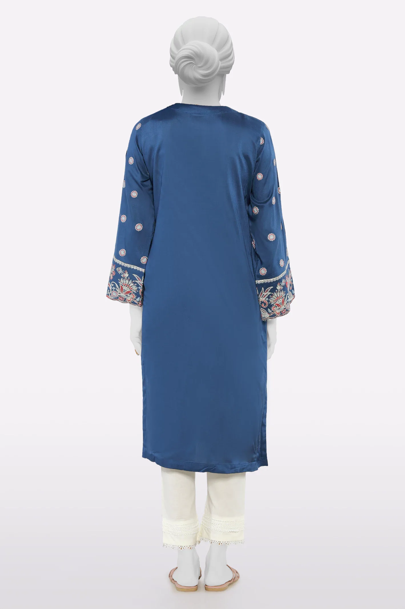 Blue Embroidered Kurti - Image 3