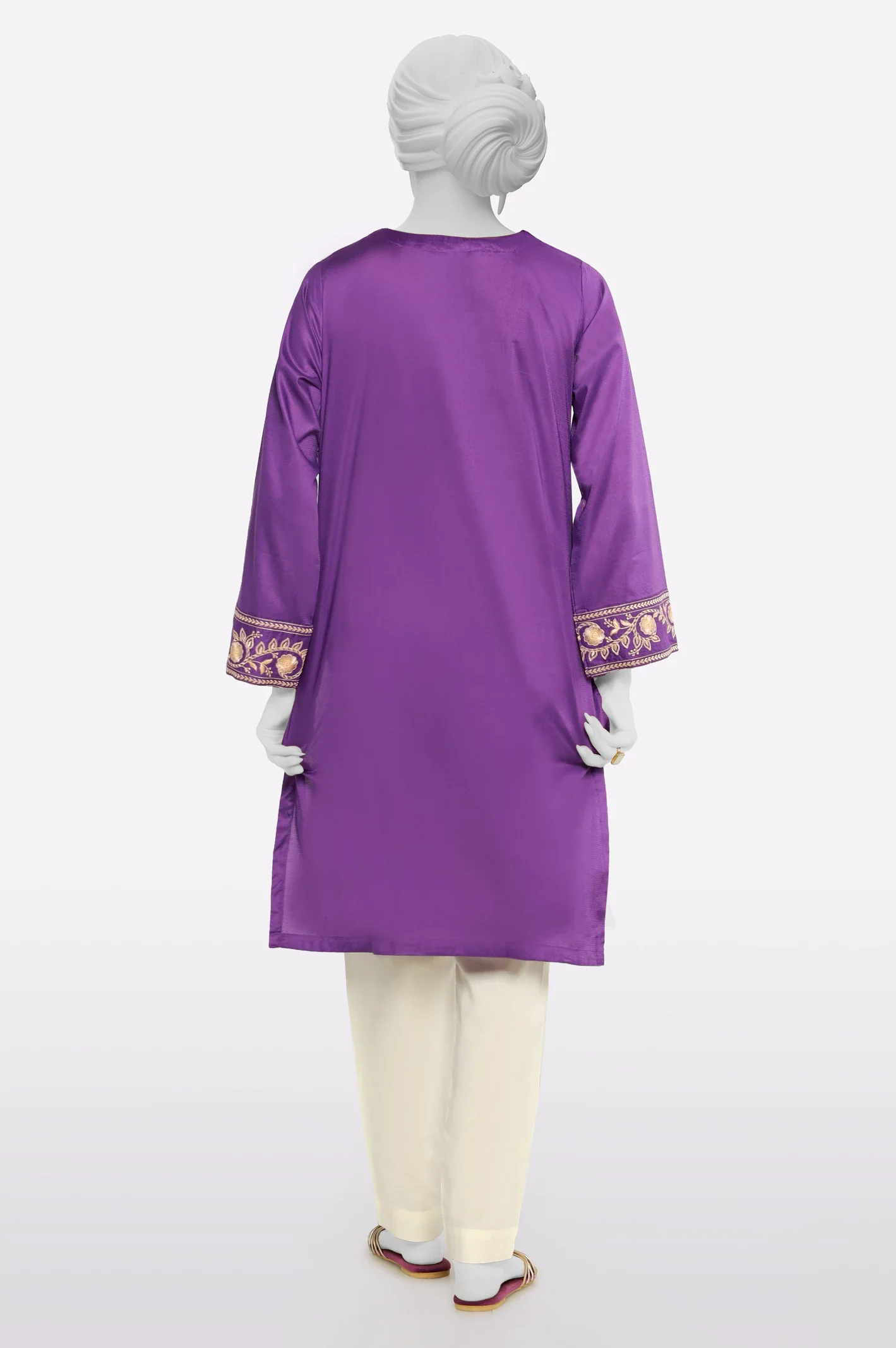 Purple Embroidered Kurti - Image 3