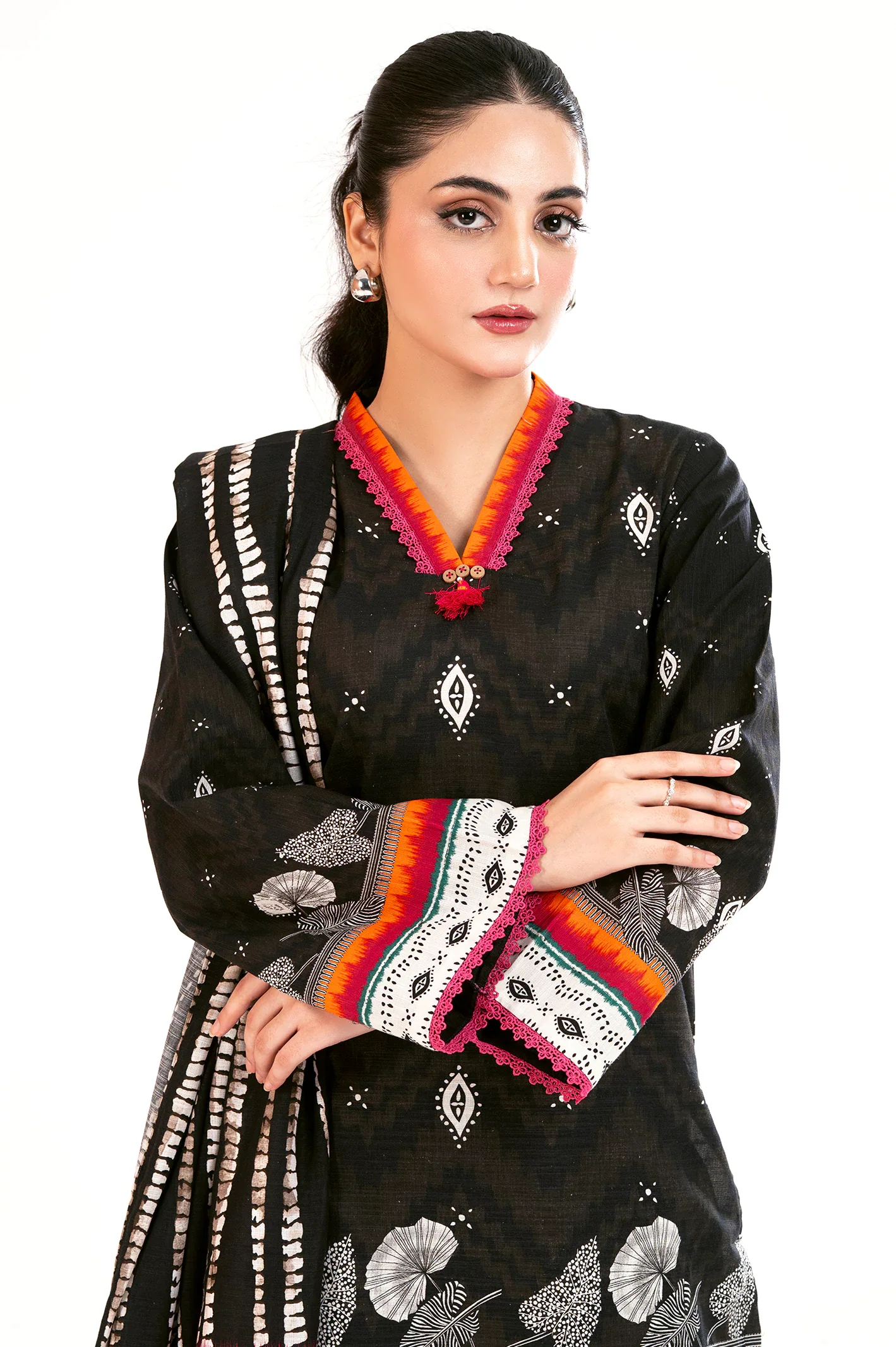 Black Printed Kurti - Image 2