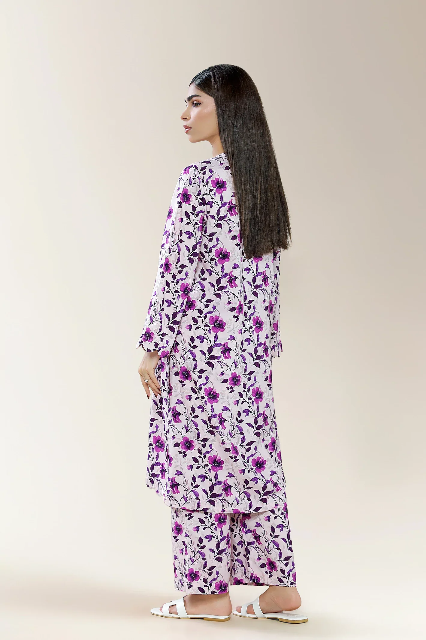Printed Viscose Linen Pink 2PC - Image 2