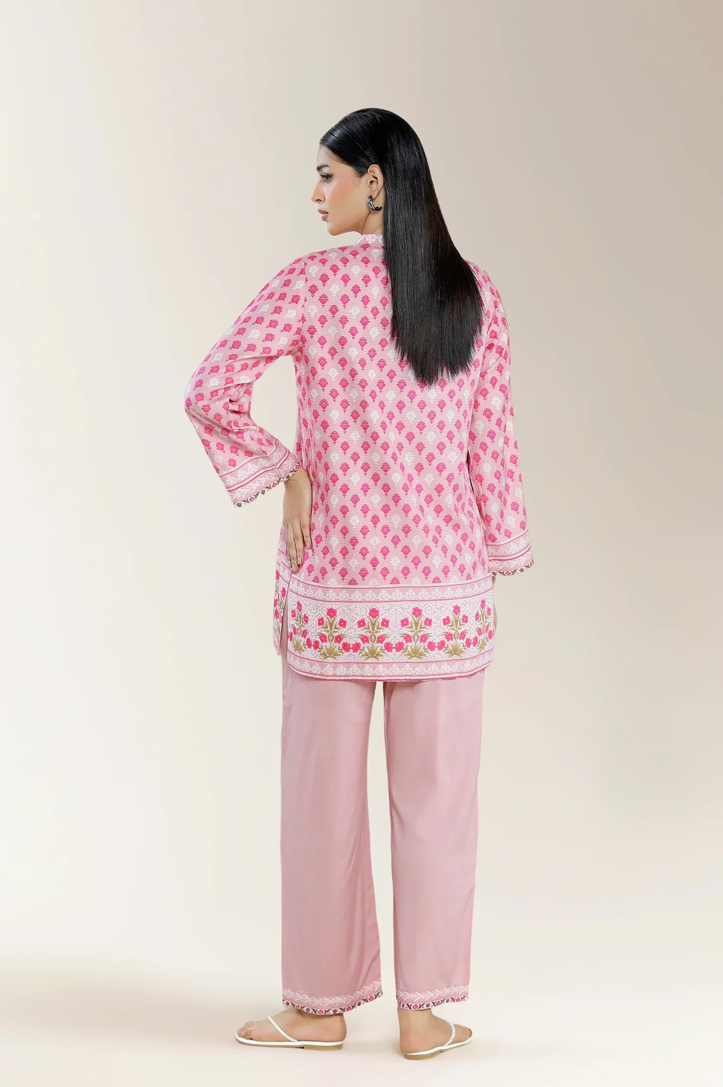 Printed Viscose Pink 2PC - Image 2