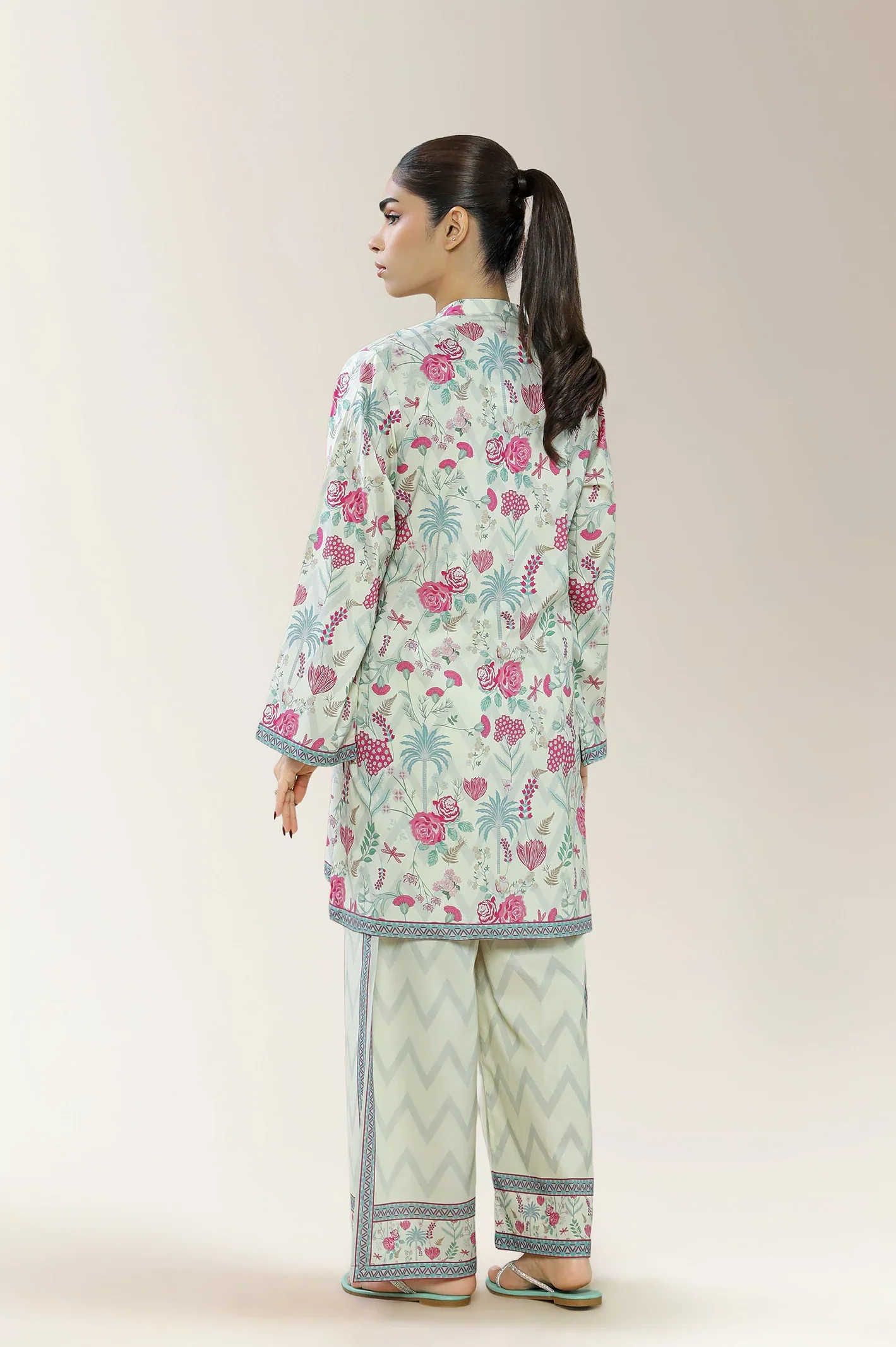 Printed Cambric Beige 2PC - Image 2