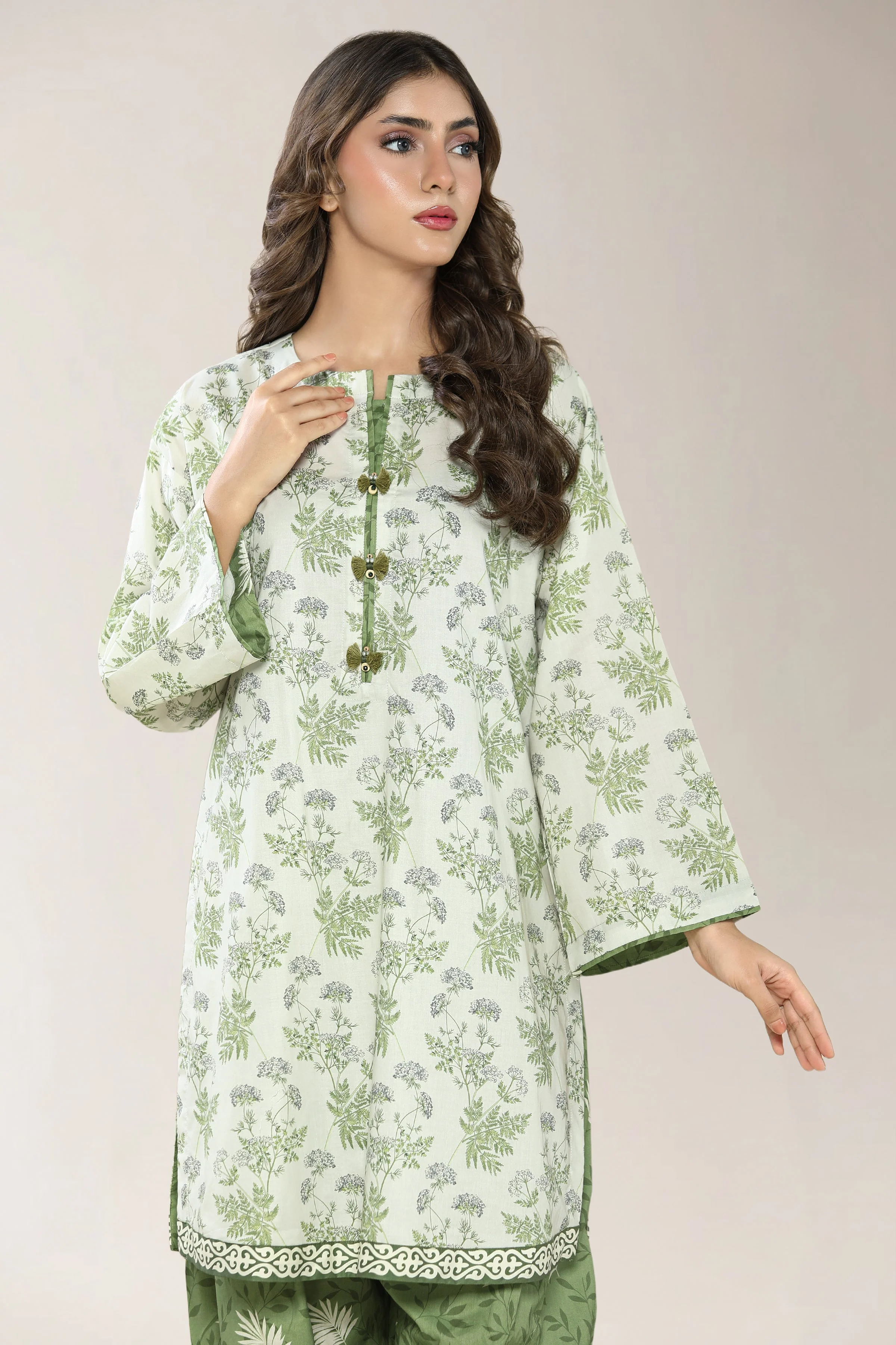 Printed Cambric Olive 2PC - Image 2